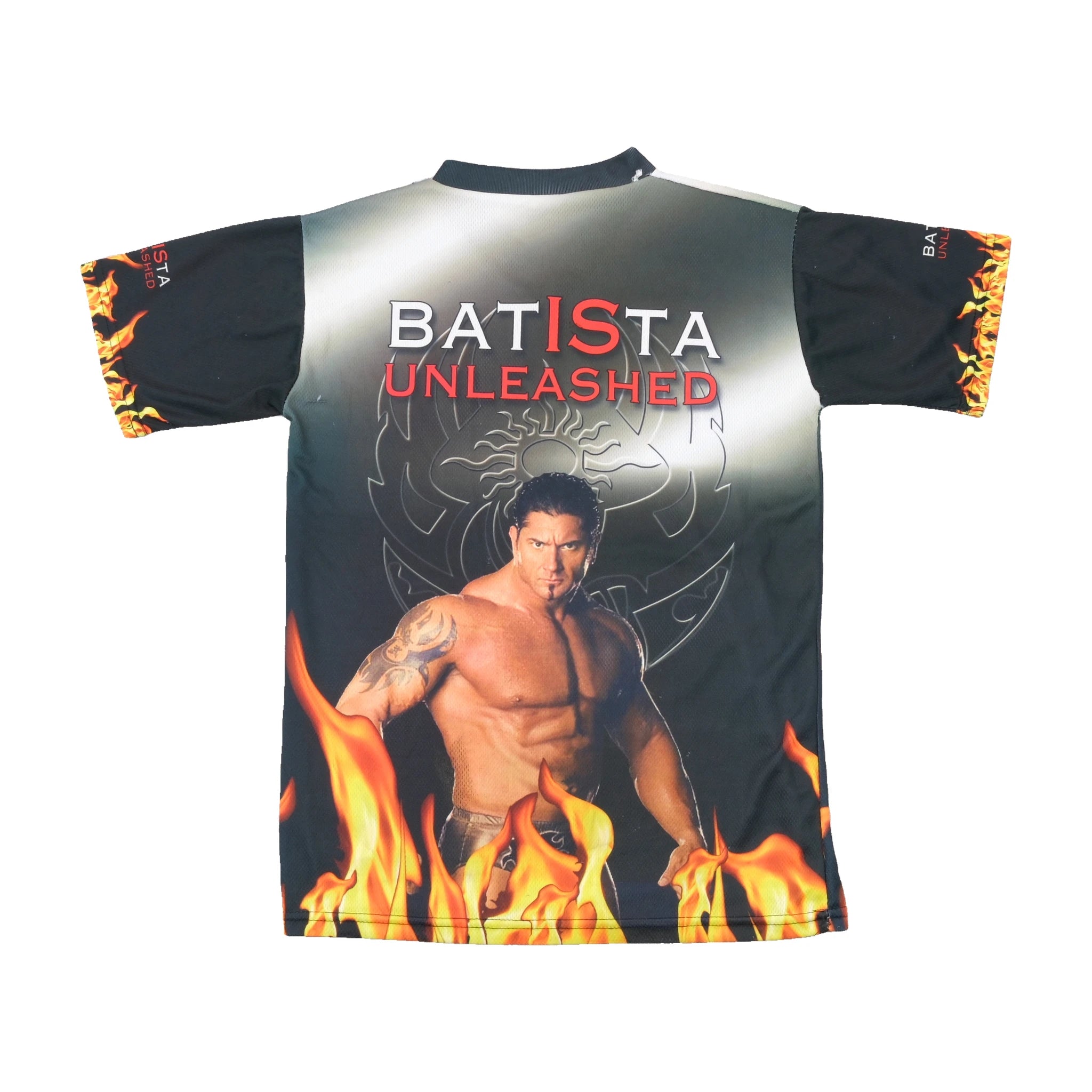 Vintage Batista Unleashed All-Over Print Wrestling Shirt