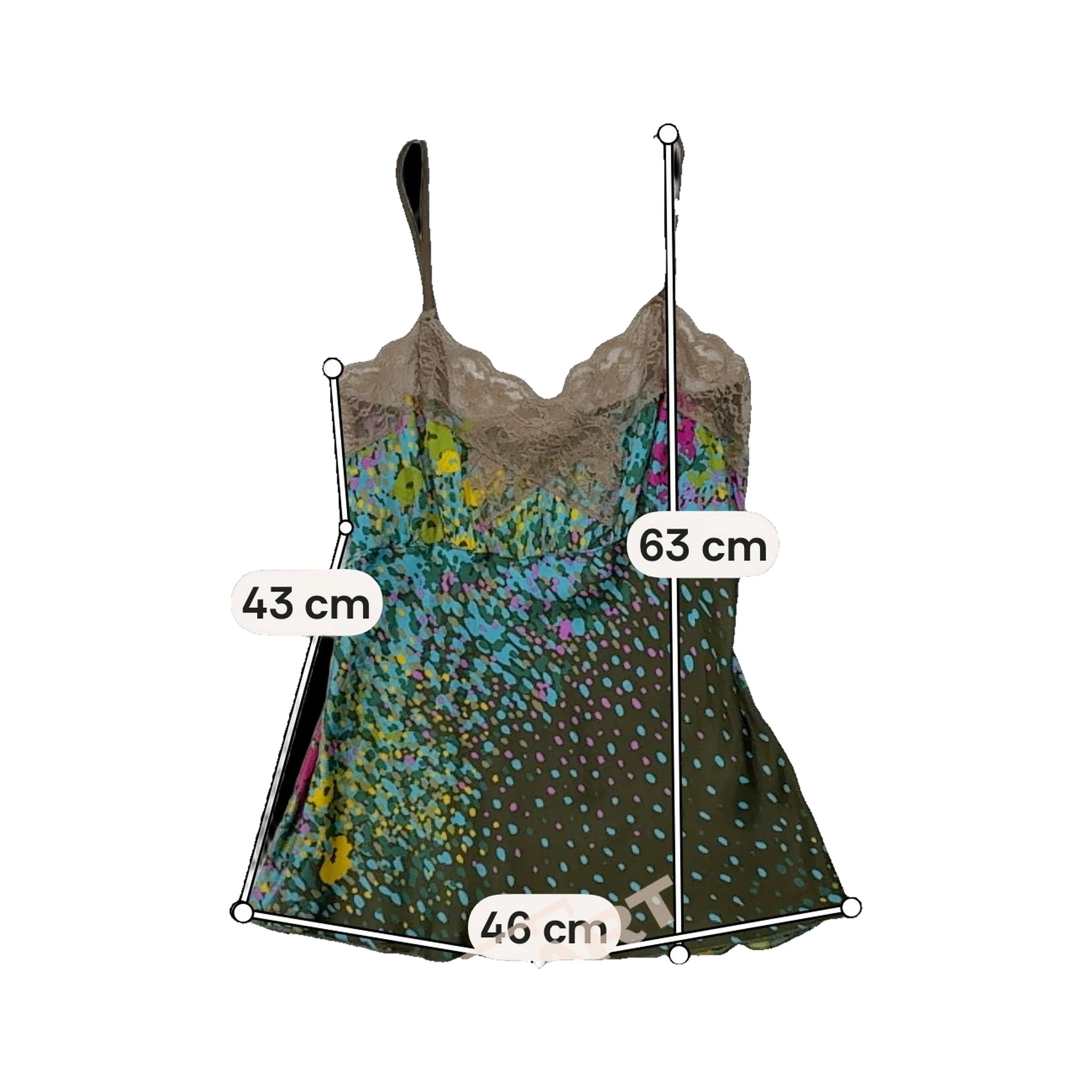 Floral Print Lace-Trim Satin Camisole Top (Made in Italy)