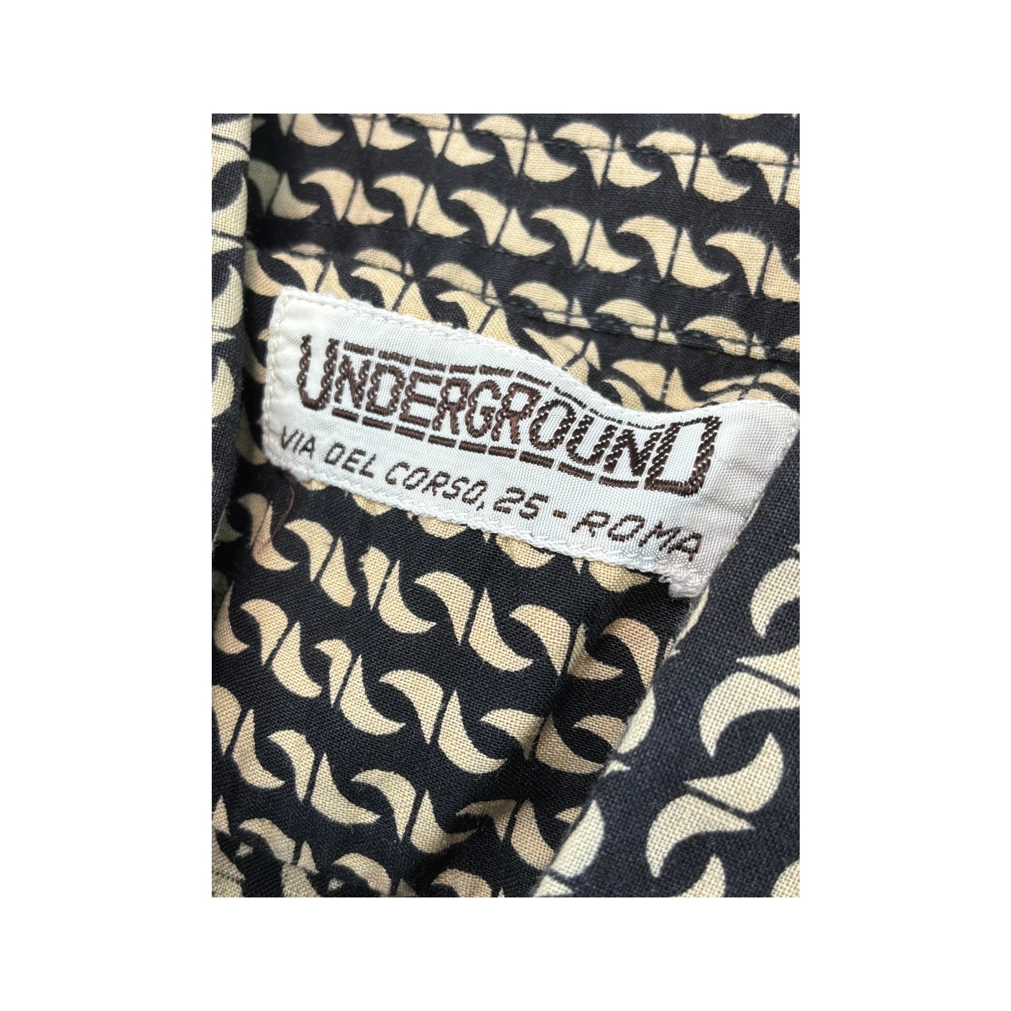 Underground Geometric Print Short Sleeve Button-Up Shirt (SMARTSIZER)