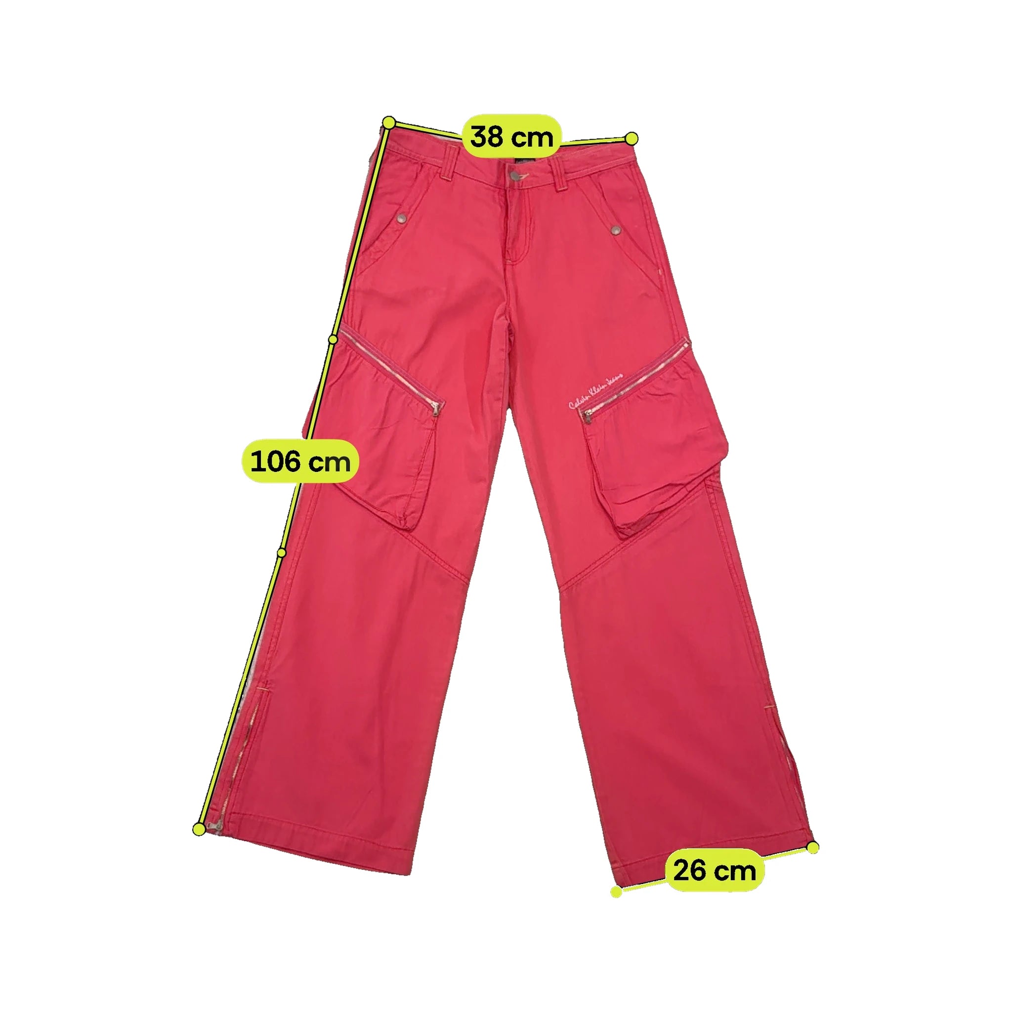 Calvin Klein Jeans Pink Zip Pocket Cotton Cargo Pants (New with Tag)