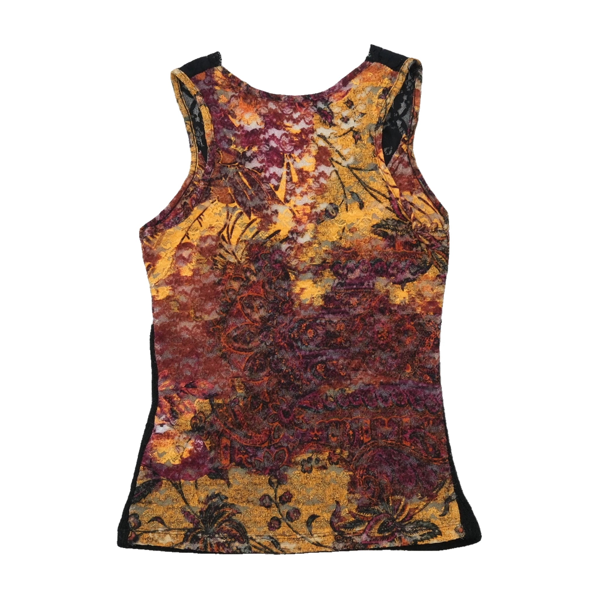 Blusa de malha vintage floral em Mistura de Mohair com Acabamento em renda
