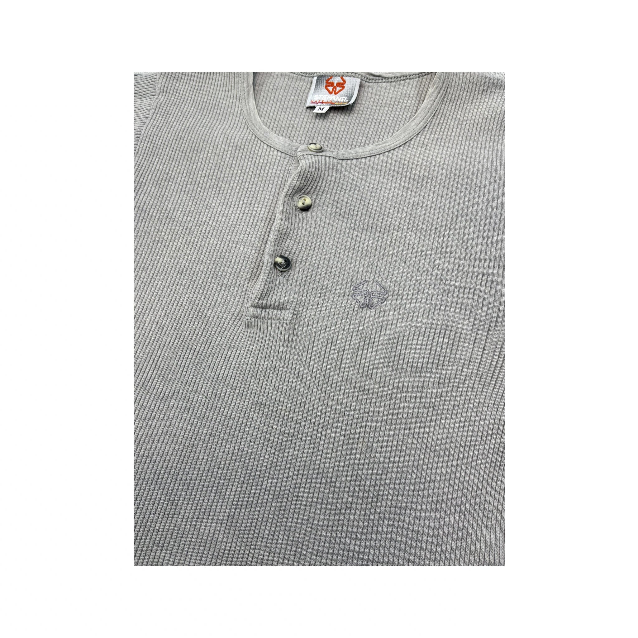 Stefanel Ribbed Henley Short Sleeve Shirt