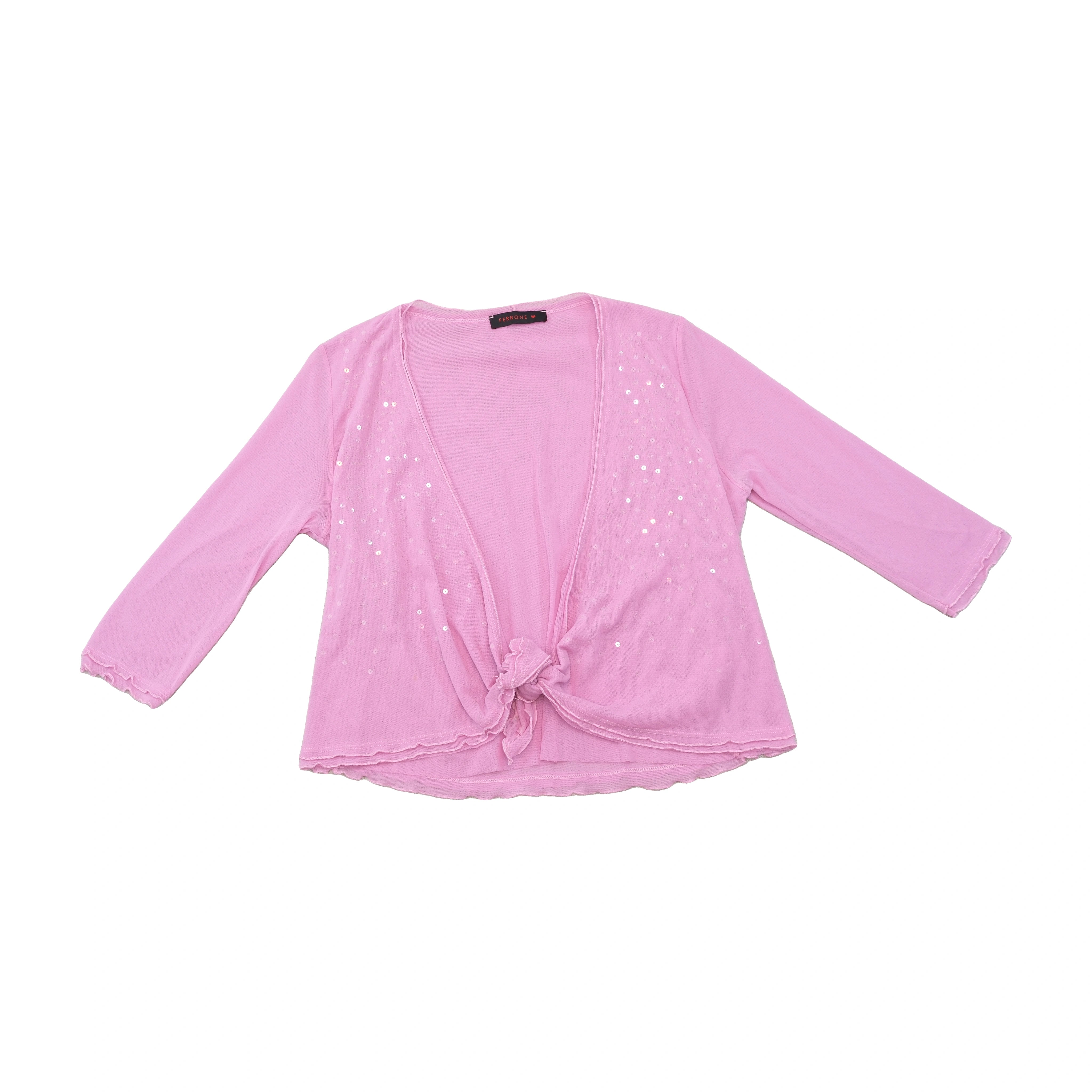Ferrone Sequin Tie Front Cardigan (Repriced)