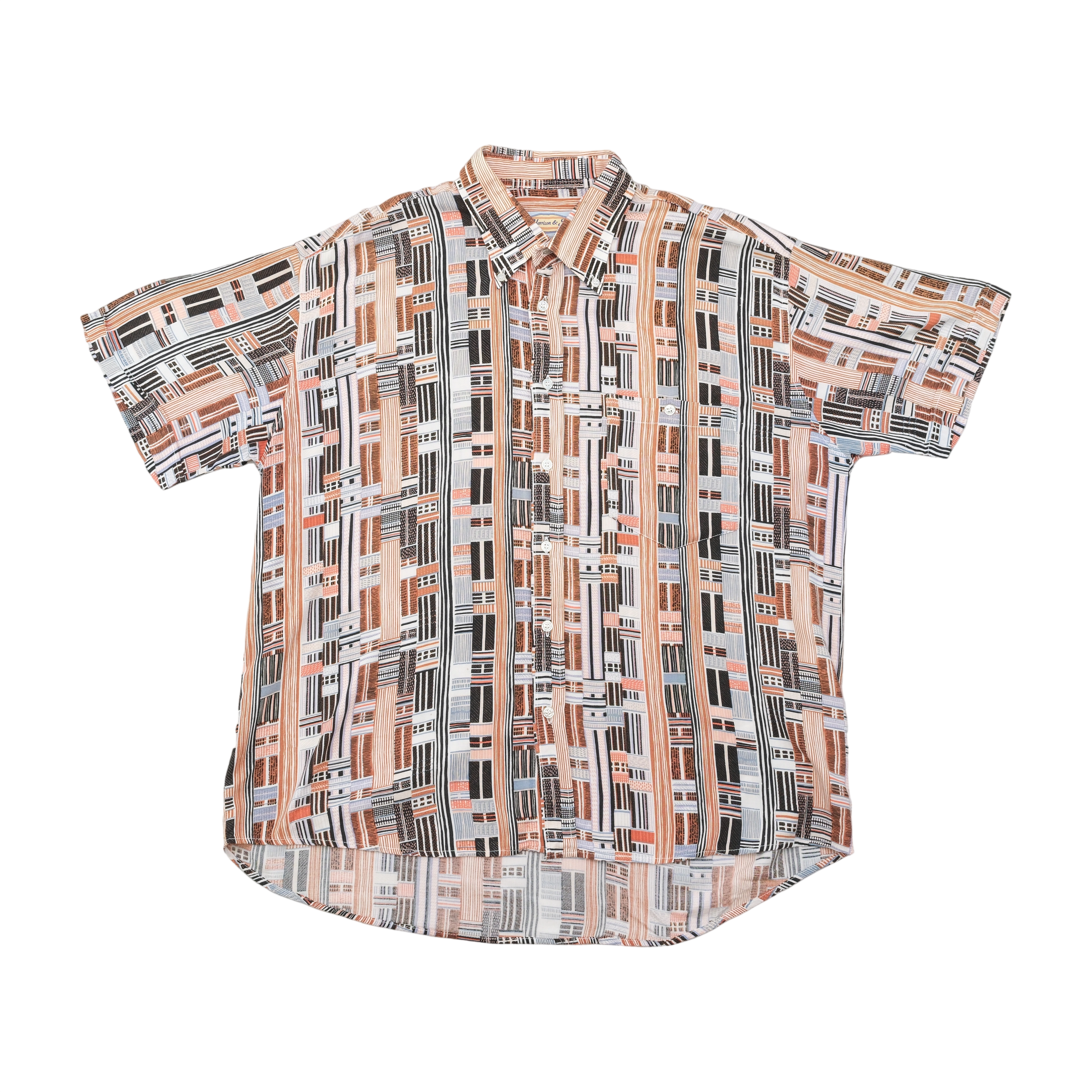 Camisa Harrison & Son vintage em Viscose com estampado geométrico