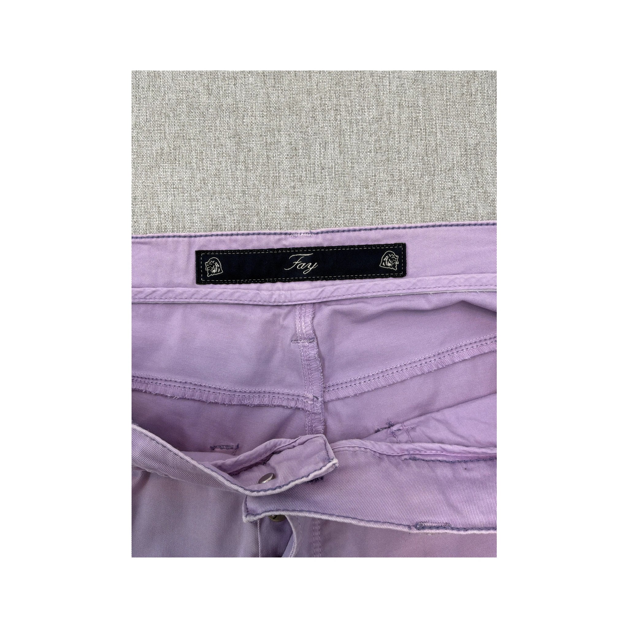 Fay Lilac Slim Fit Five-Pocket Cotton Pants