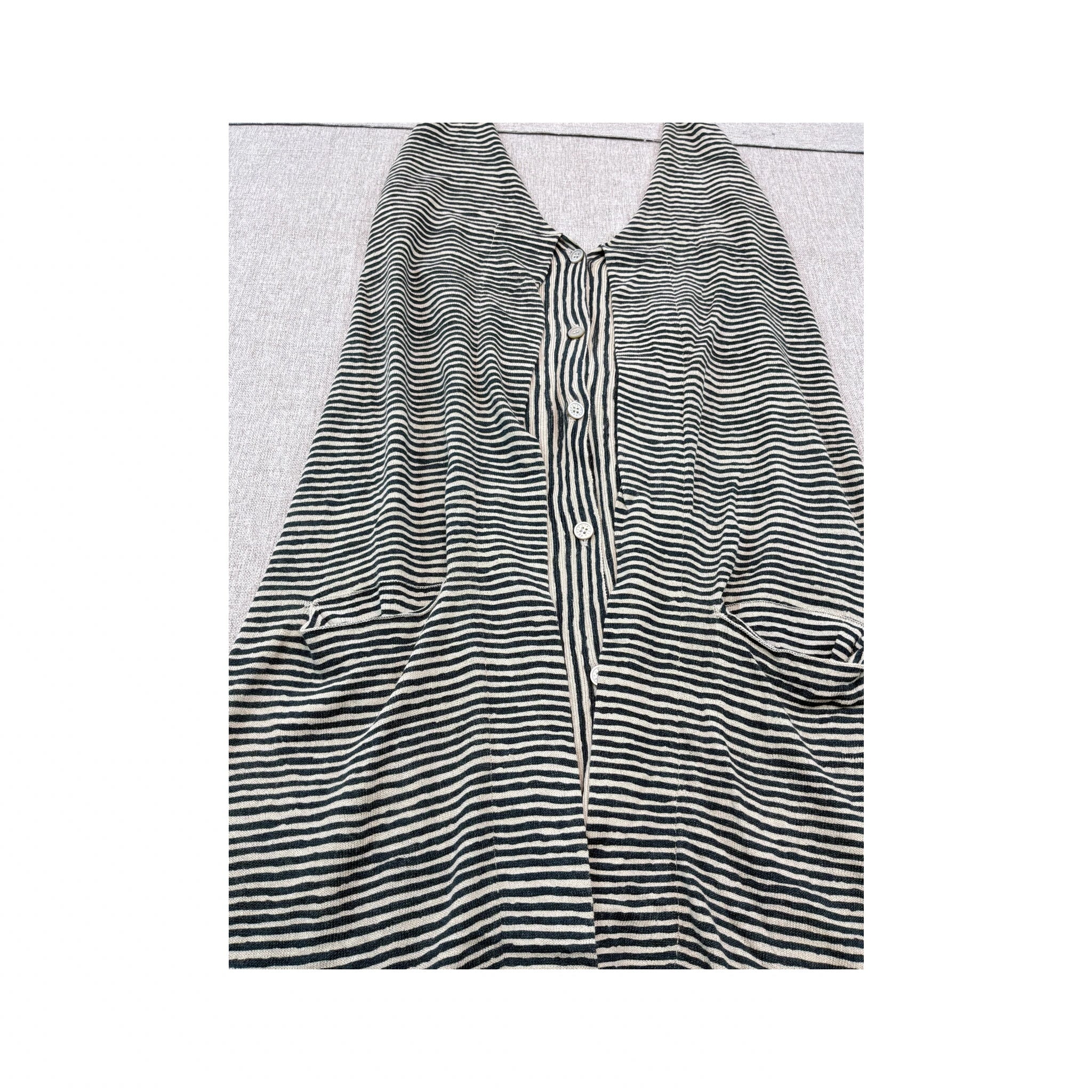 PATRIZIA PEPE Striped V Neck Halter Blouse