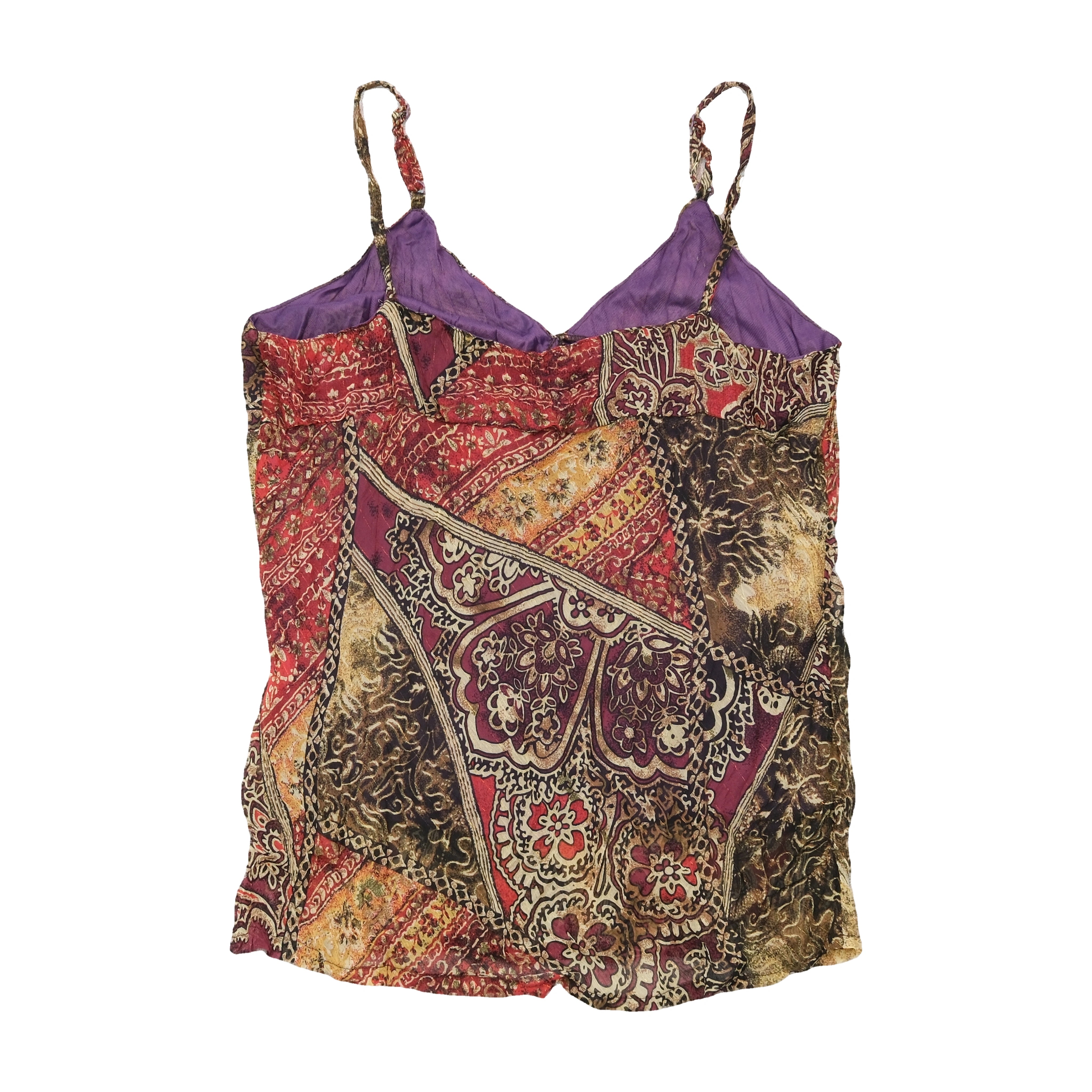 Bluoltre Patchwork Print Spaghetti Strap Tank Top (Repriced)