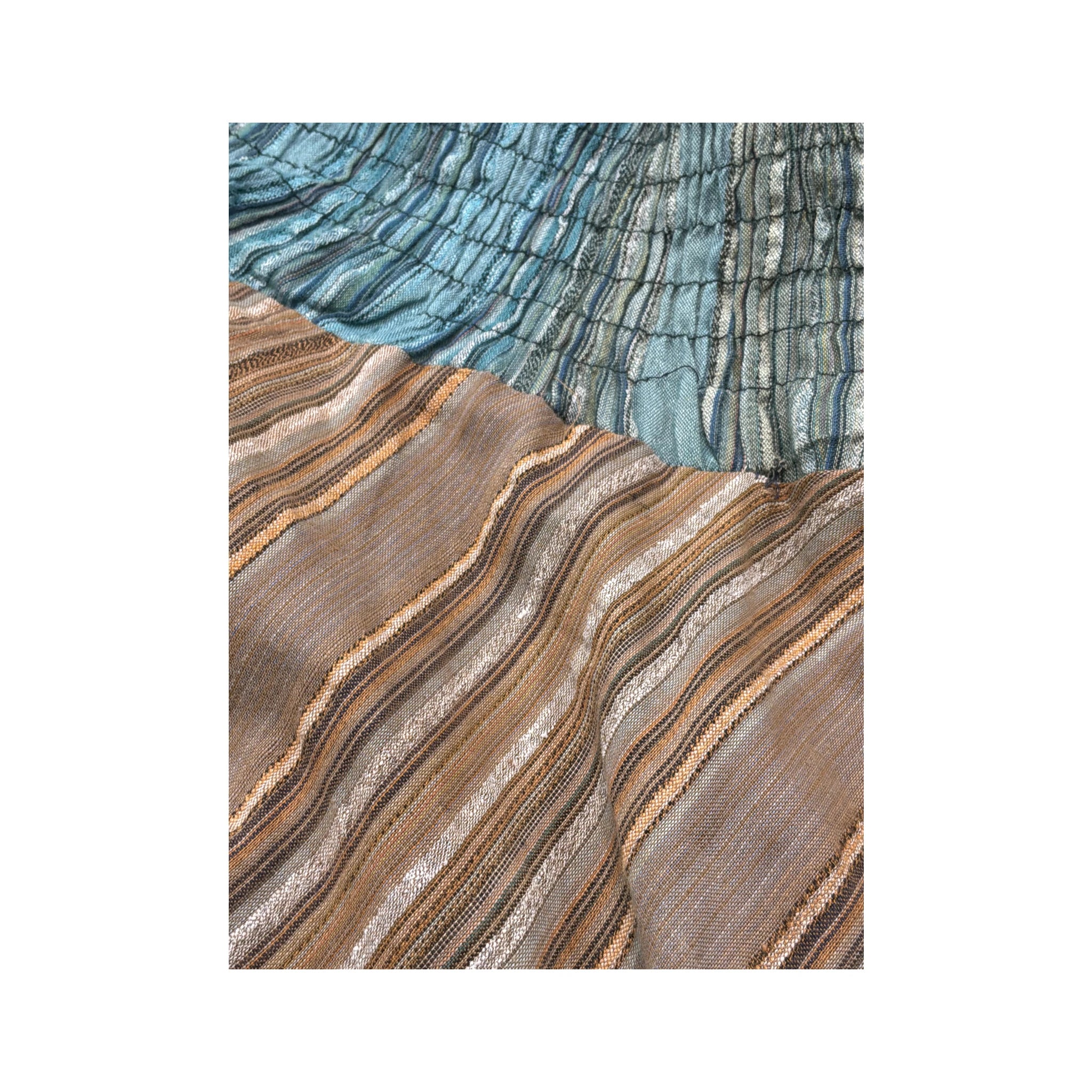 Striped Patchwork Smocked Harem Pants