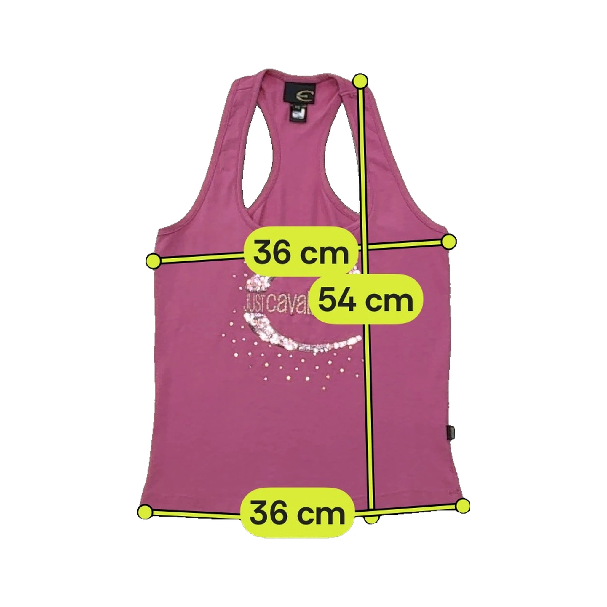 Just Cavalli Sequin Logo Racerback Cotton Tank Top