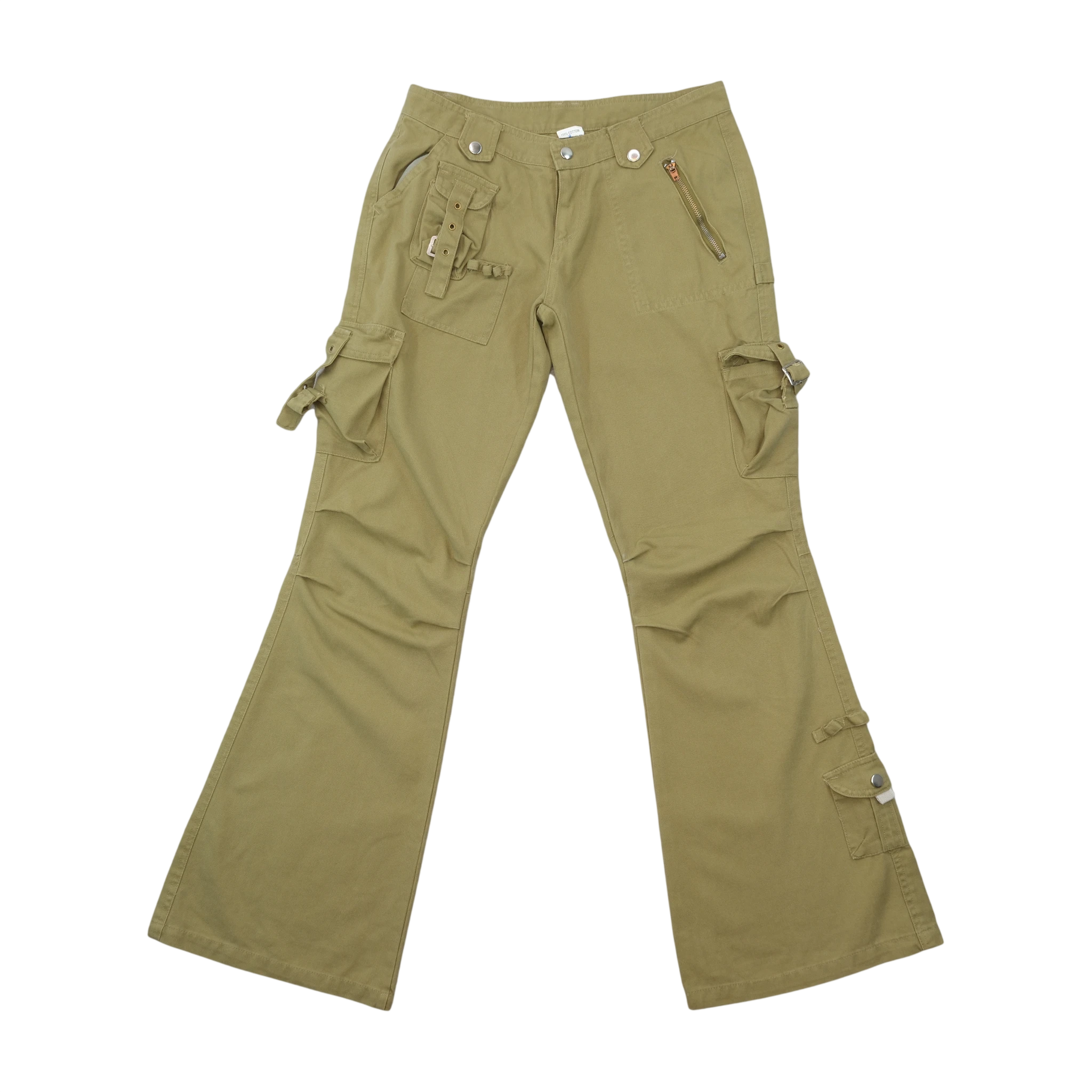 Cotton Utility Cargo Bootcut Chinos