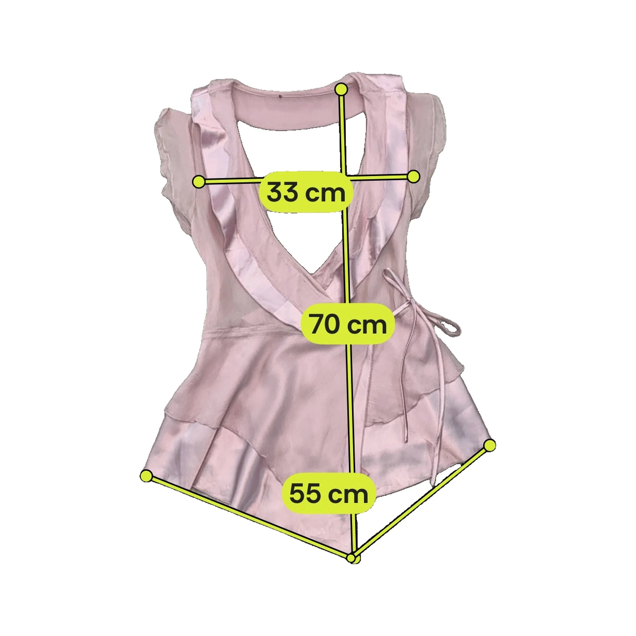 Silk Ruffle Wrap Blouse
