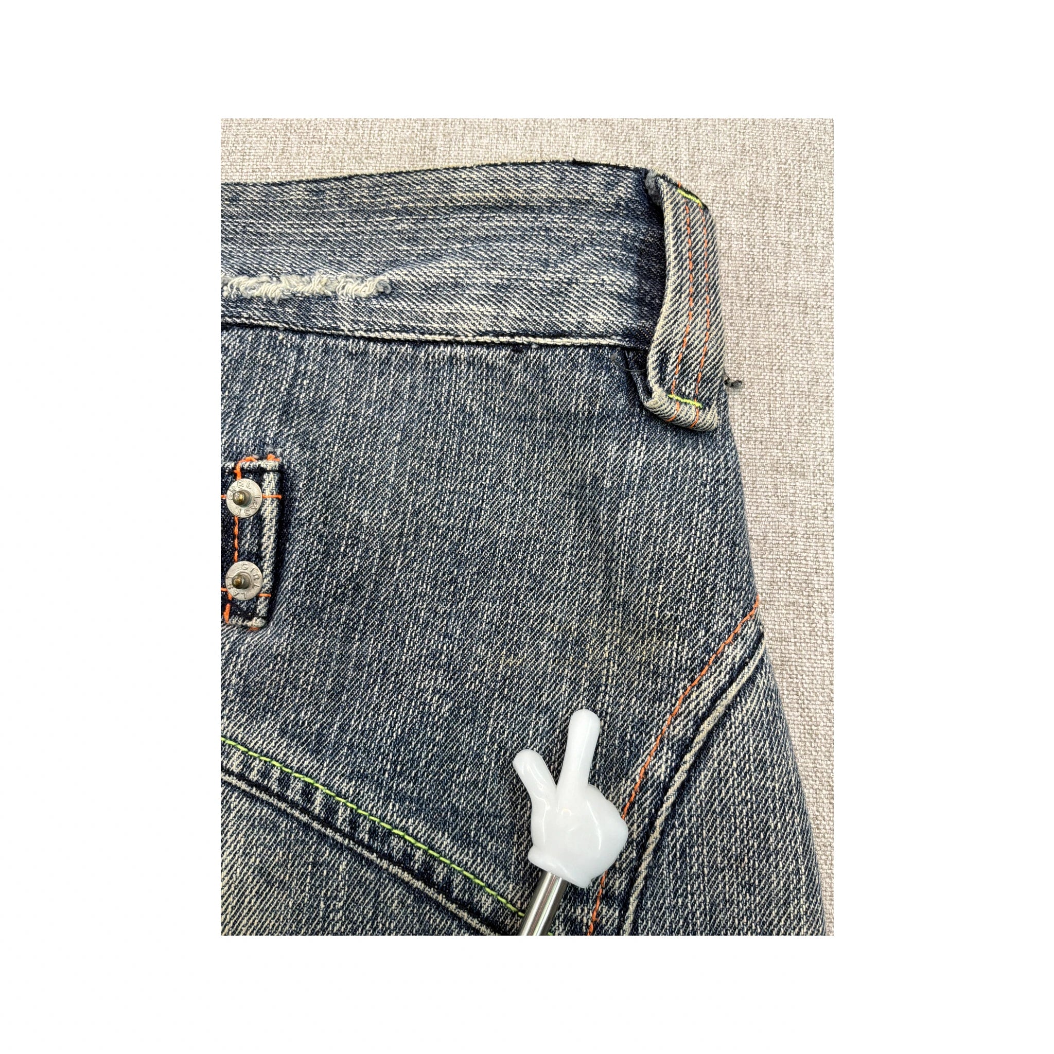 Last Girl Distressed Denim Mini Skirt