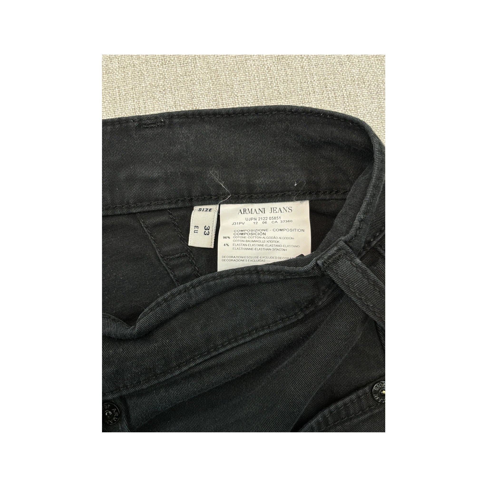 Armani Jeans Dark Wash Cotton Straight-Leg Five-Pocket Jeans