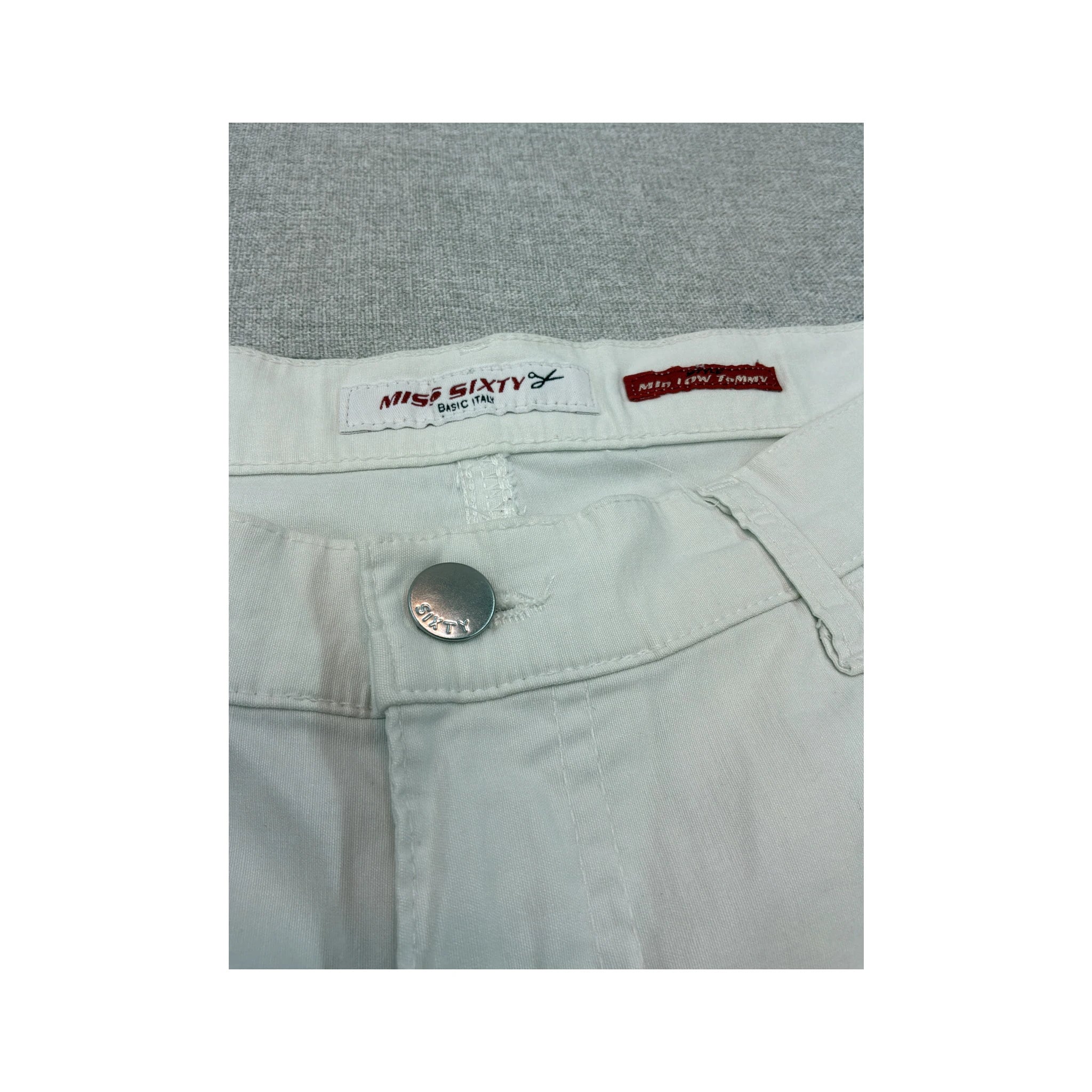 Miss Sixty Low Rise Cropped White Pants
