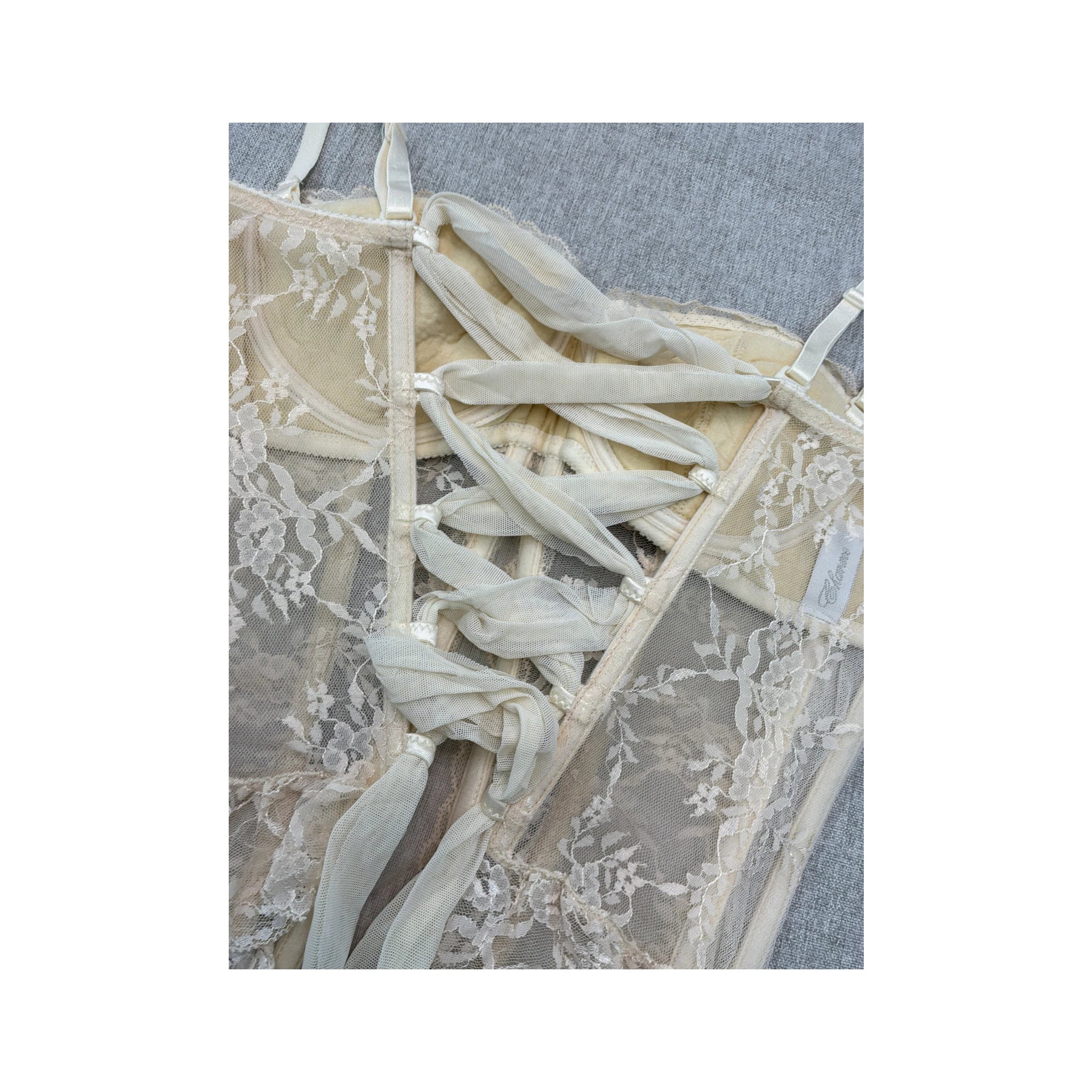 Charme Lace Rhinestone Corset Tank Top
