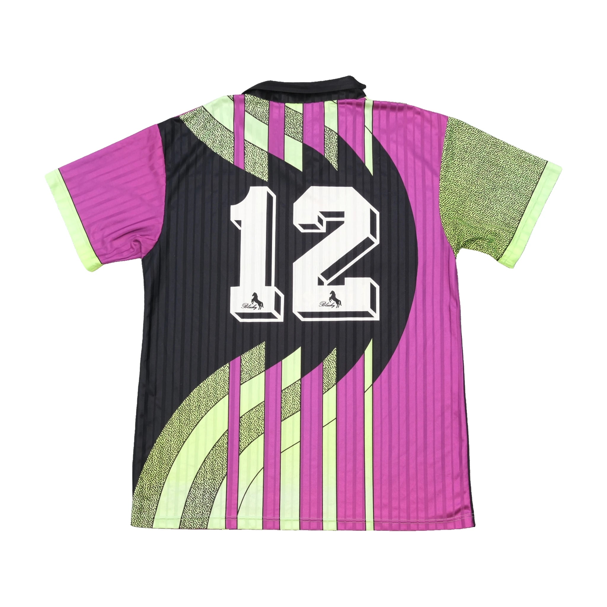 Camisola de Futebol Blacky vintage às riscas Abstratas