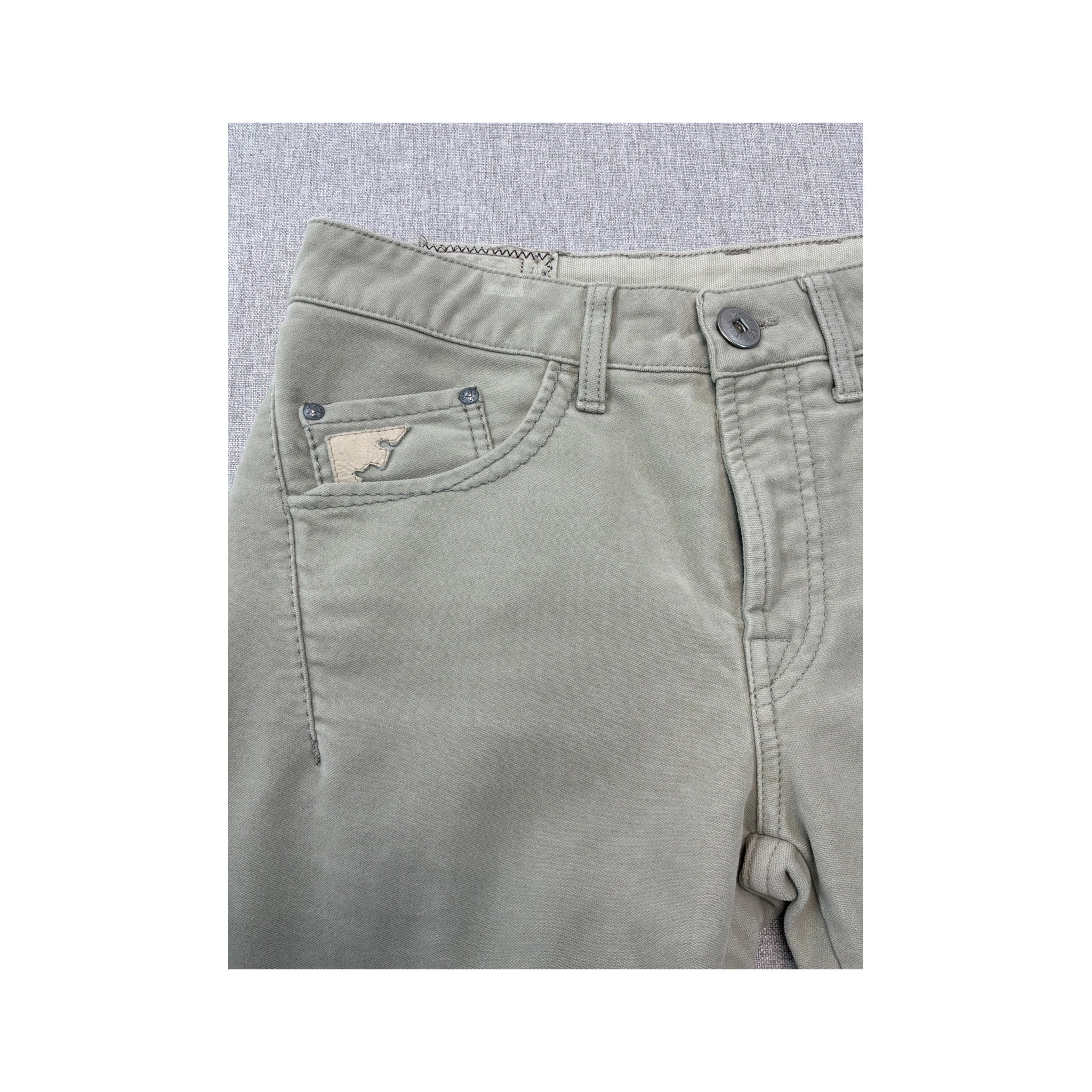 Marithé + François Girbaud Beige Embroidered Flap Pocket Five-Pocket Jeans