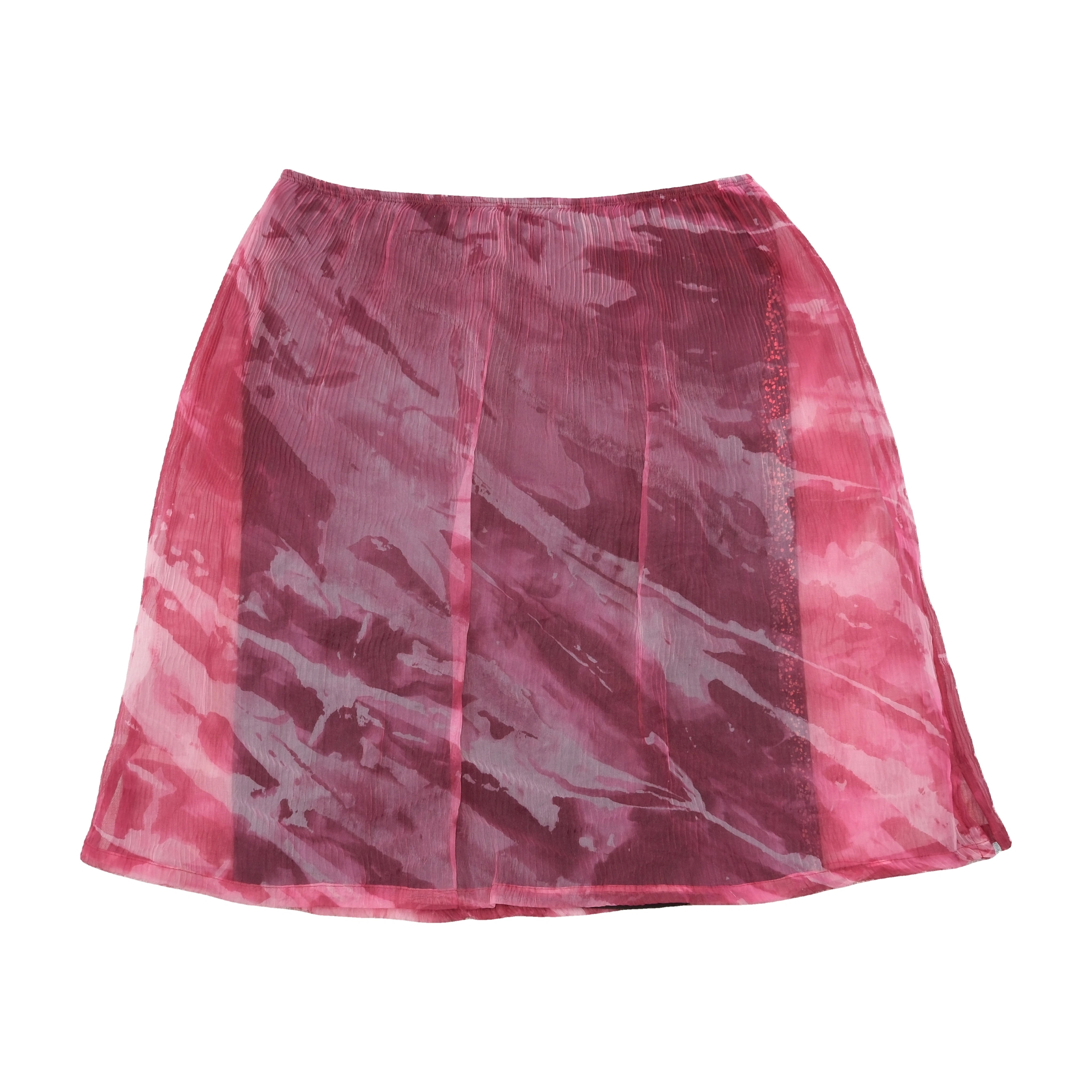 Custo Barcelona Y2K Pleated Sheer Floral Glitter Skirt