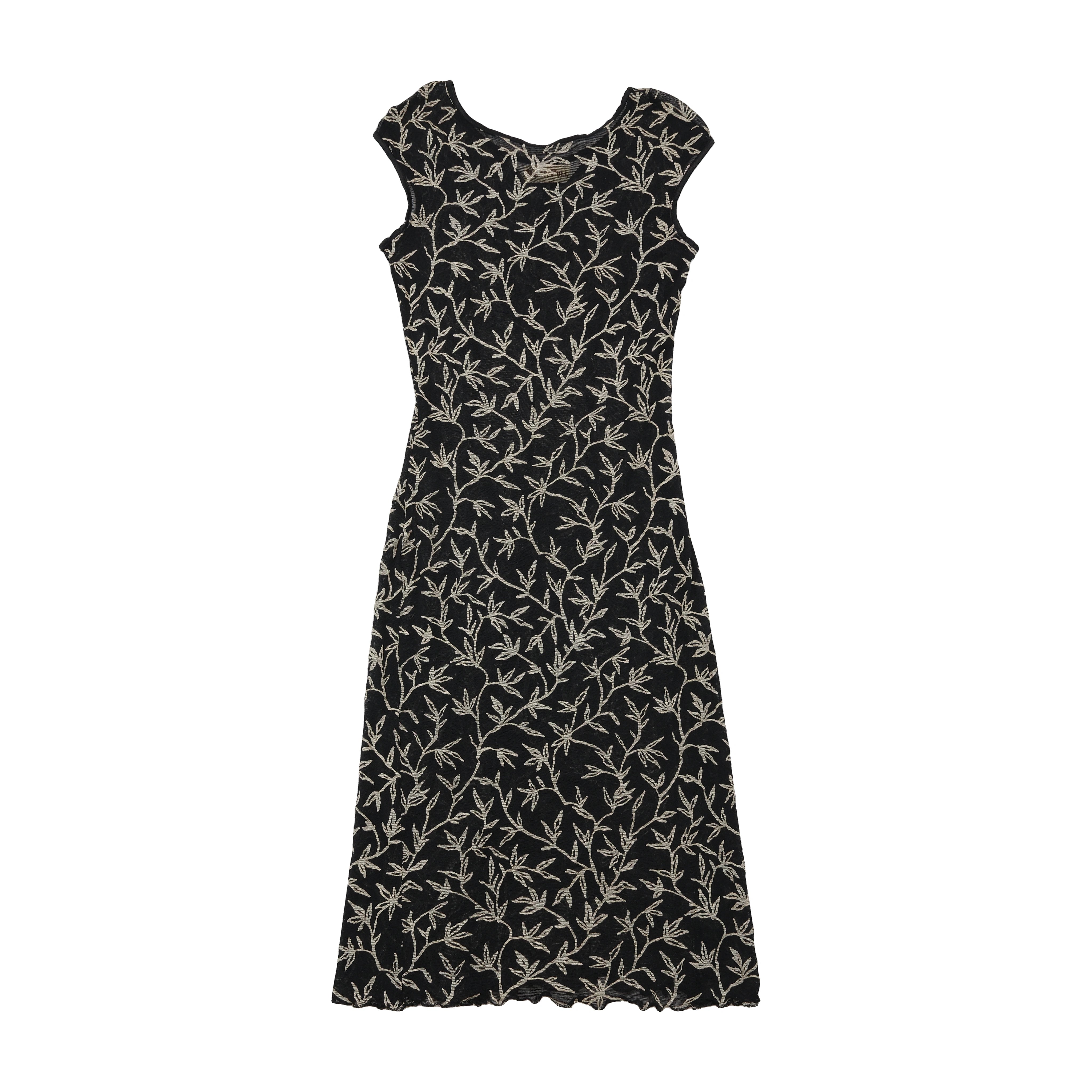 Penny Pull Sheer Mesh Floral Midi Dress