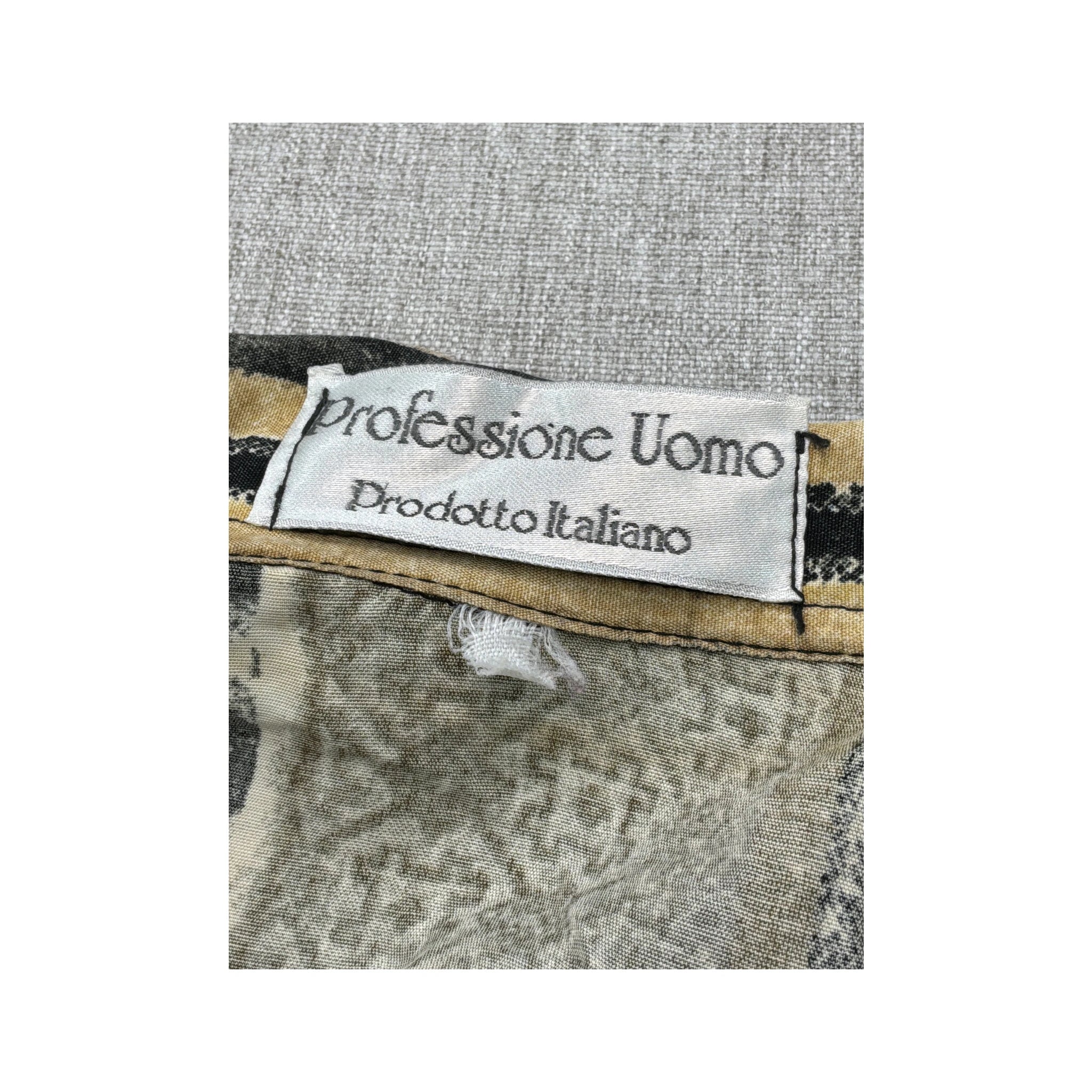 Professione Uomo Vintage Geometric Stripe Snap Front Shirt