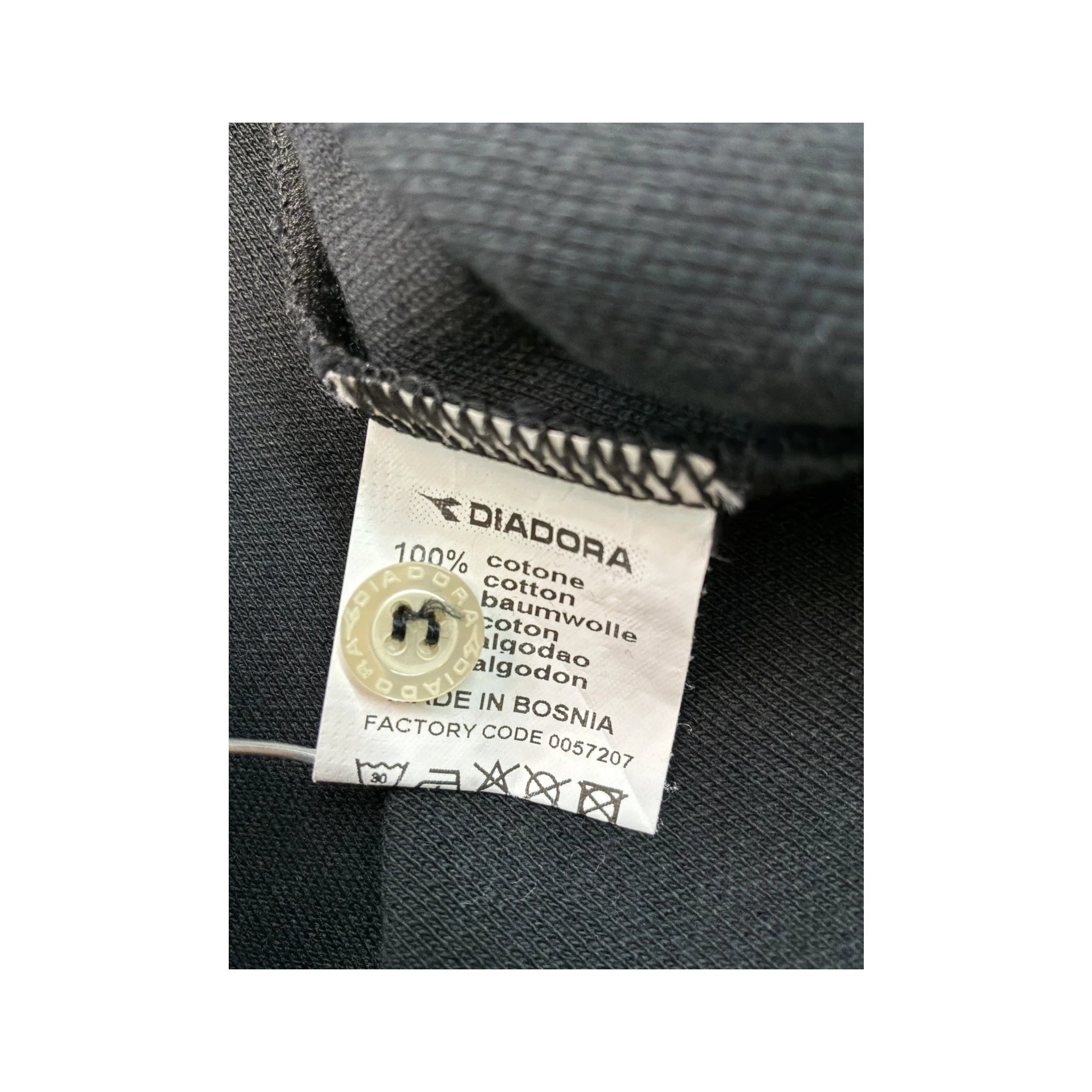 Diadora 100% Cotton Black Piqué Polo Shirt