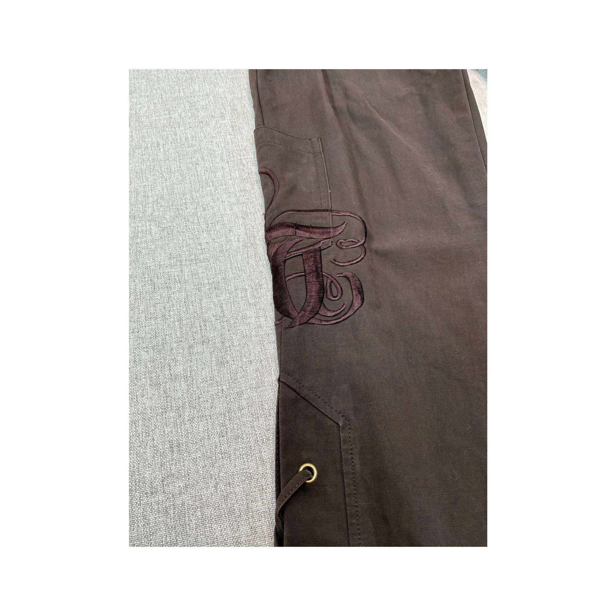 Americo Tavar Embroidered Lace-Up Cotton Pants