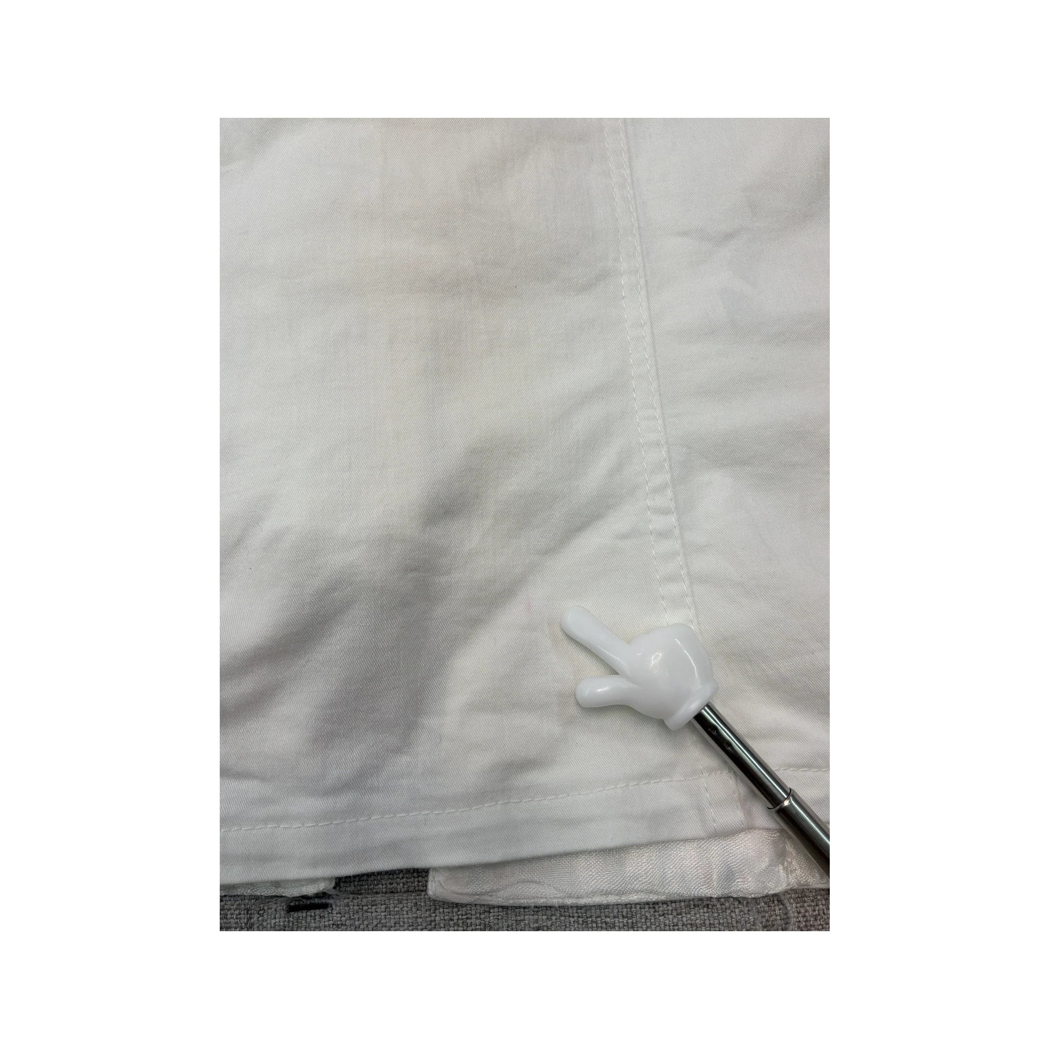 White Corset Top with Black Striped Trim and Lace-Up Detail