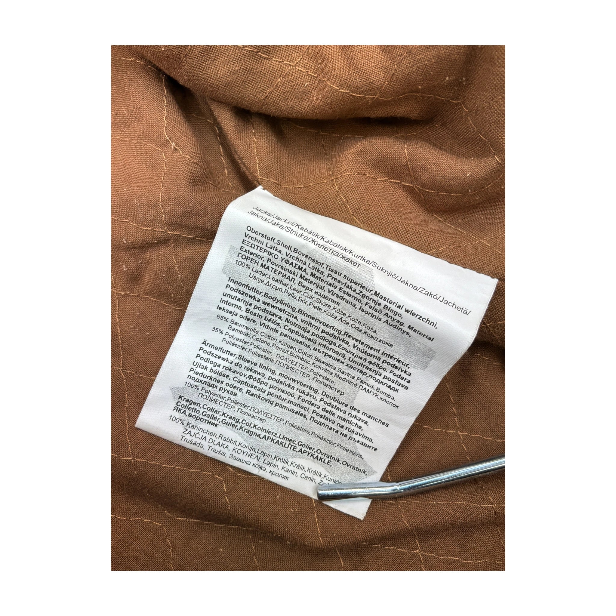 Brown/Orange Leather Jacket with Real Fur