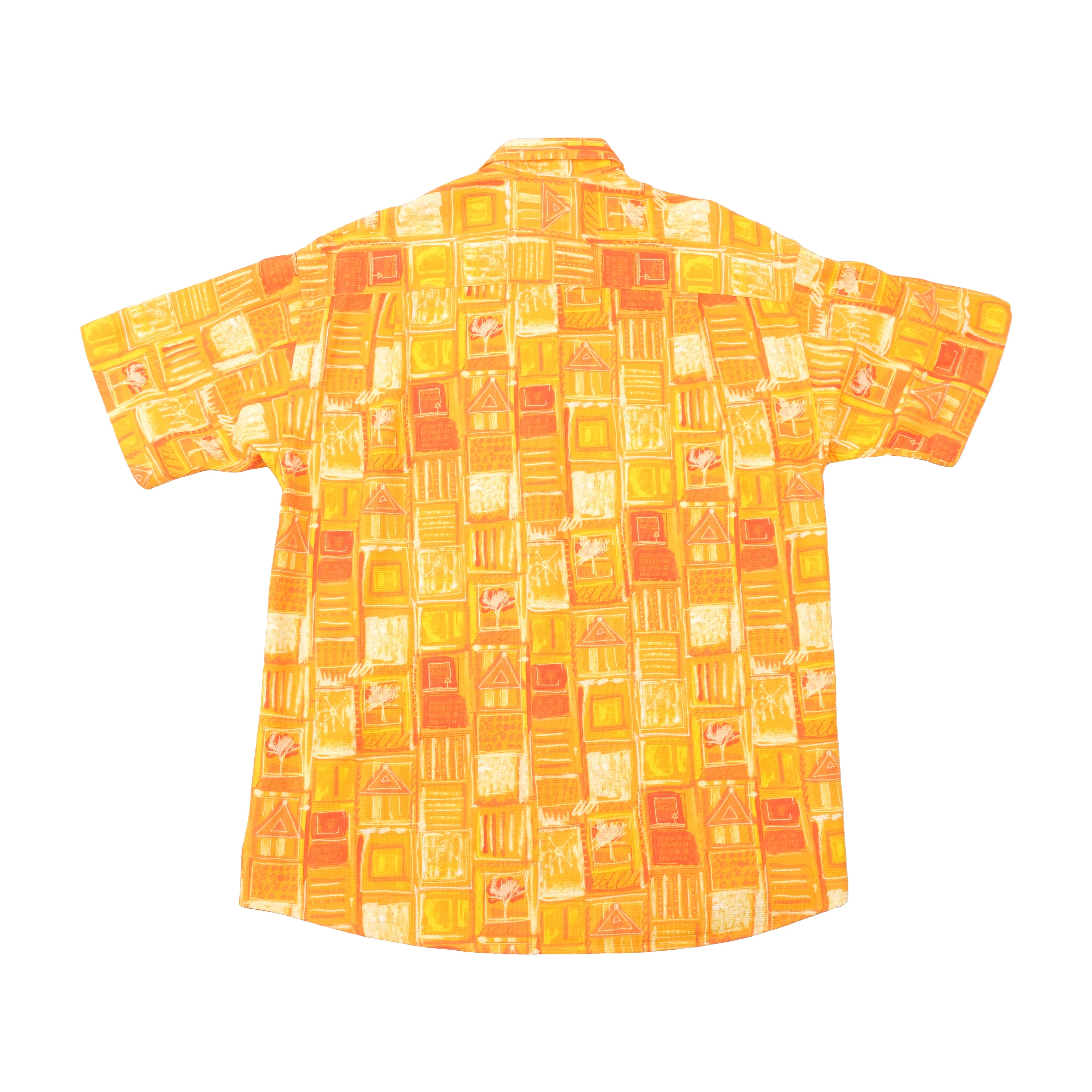 Angelo Litrico Vintage Geometric Print Cotton Button Up Shirt