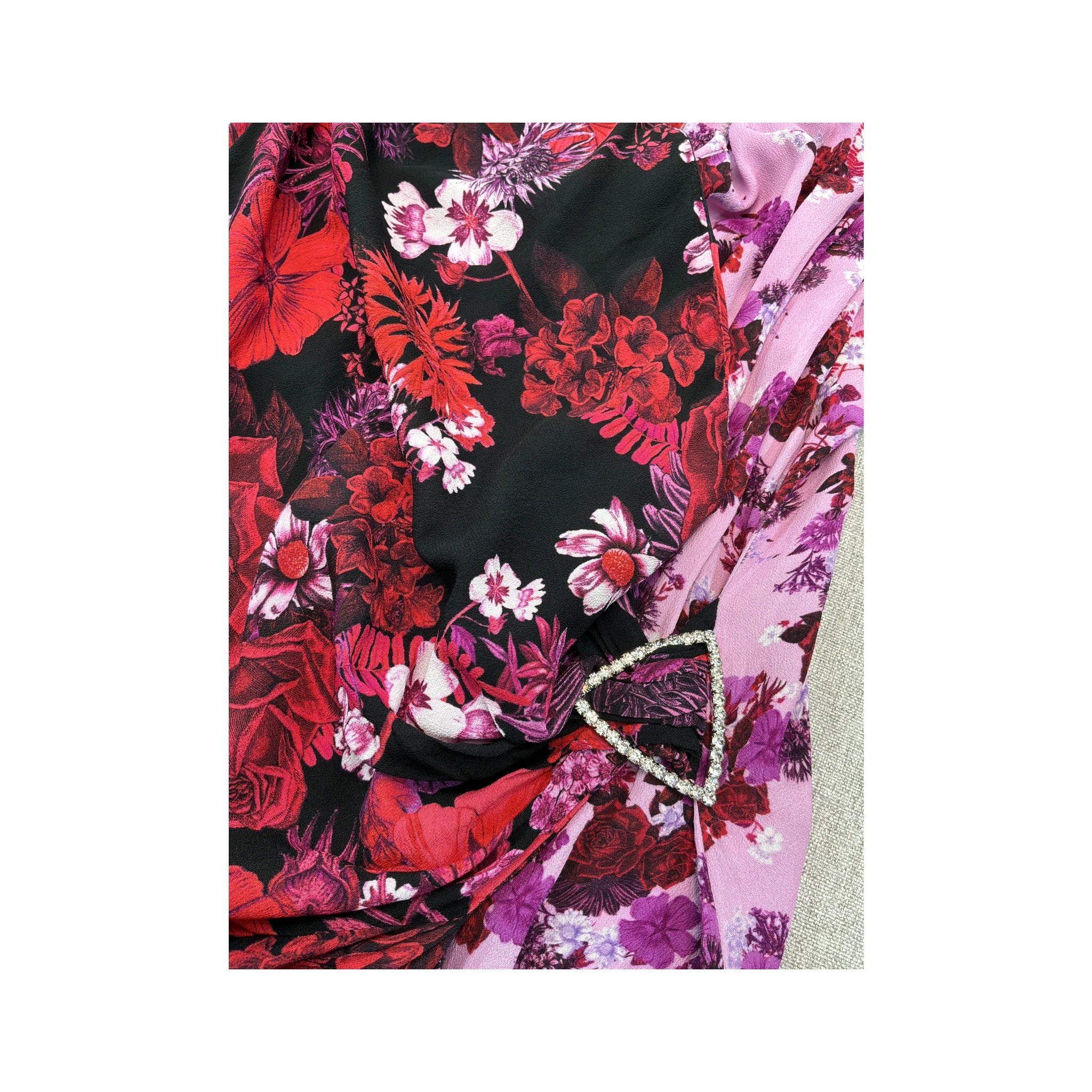 Pinko Floral Colorblock Slip Dress