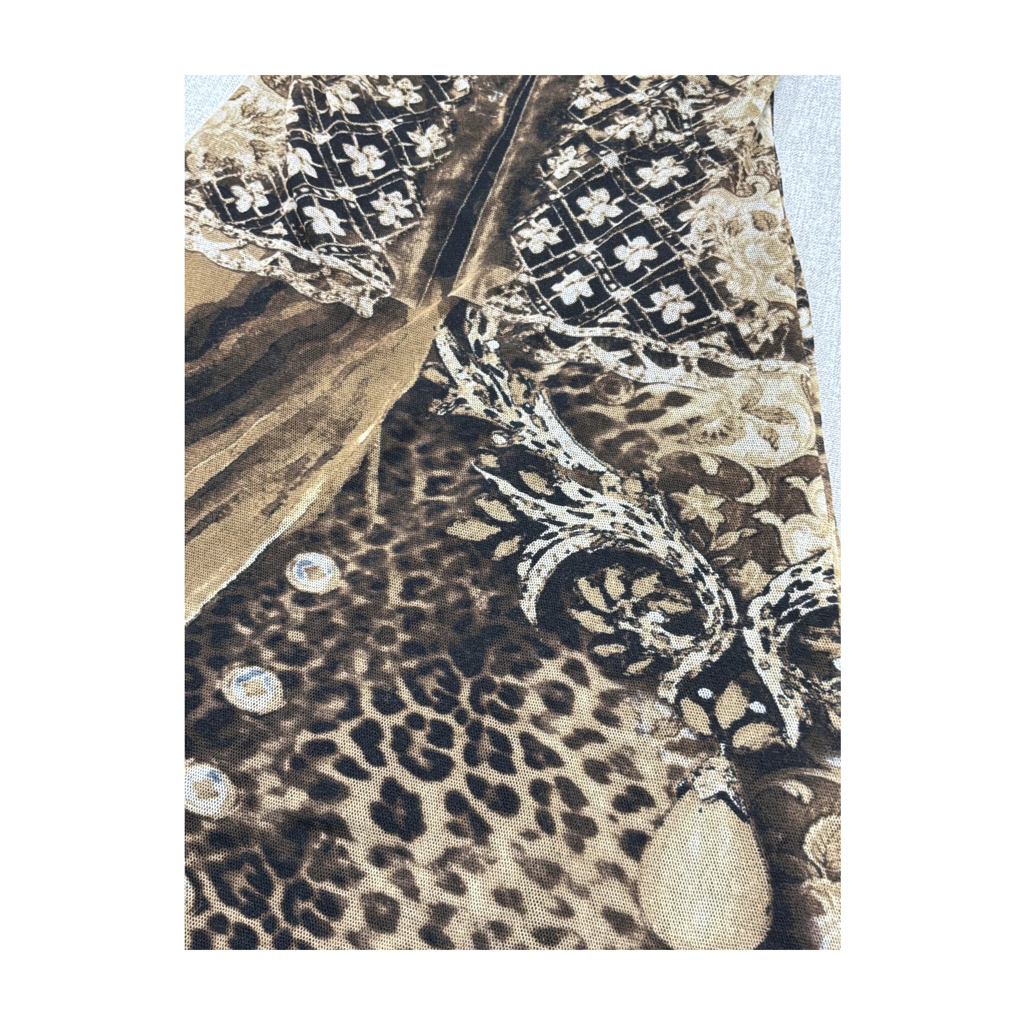 Multi-Patterned Brown Dress