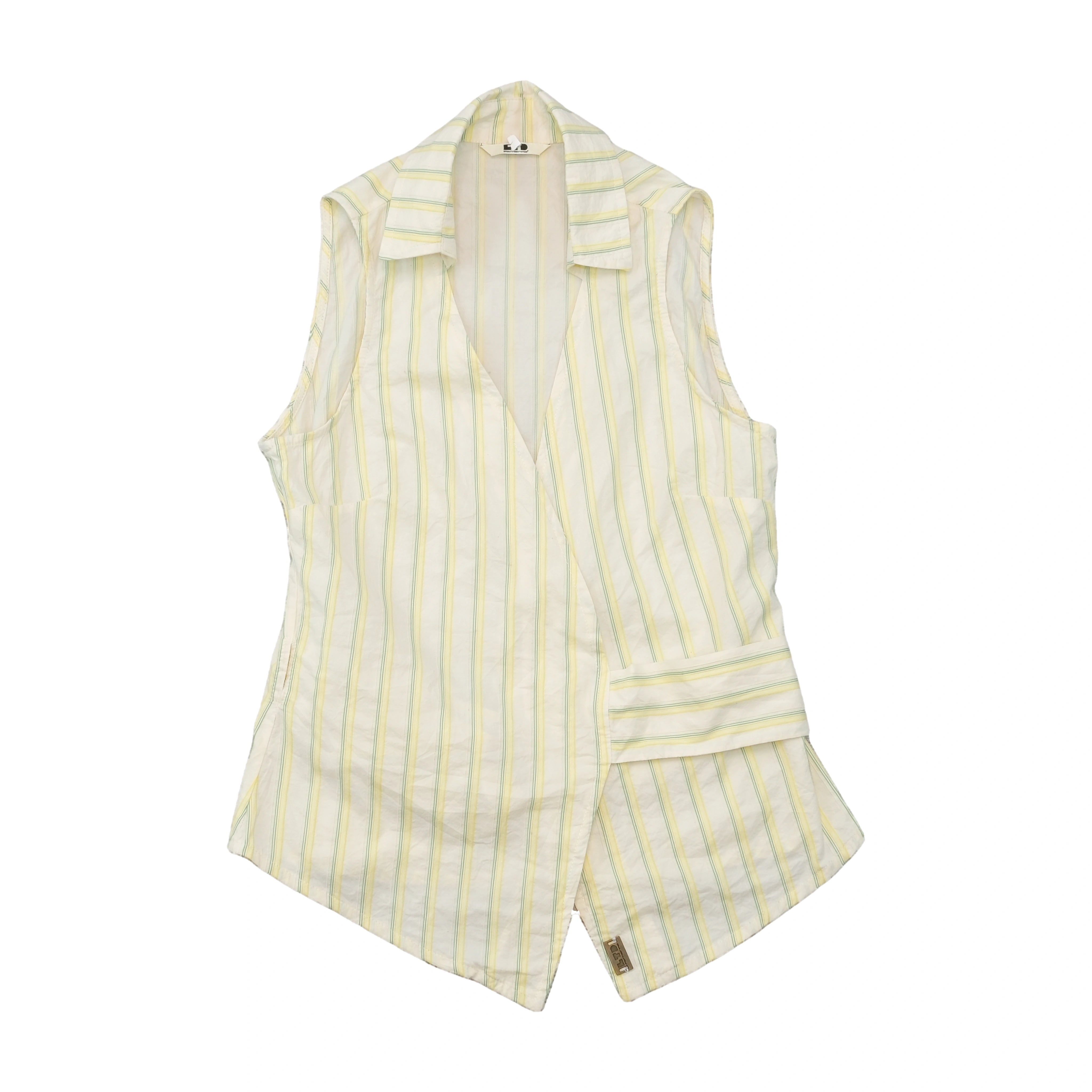 Blusa Cruzada Fornarina sem mangas em algodão às riscas
