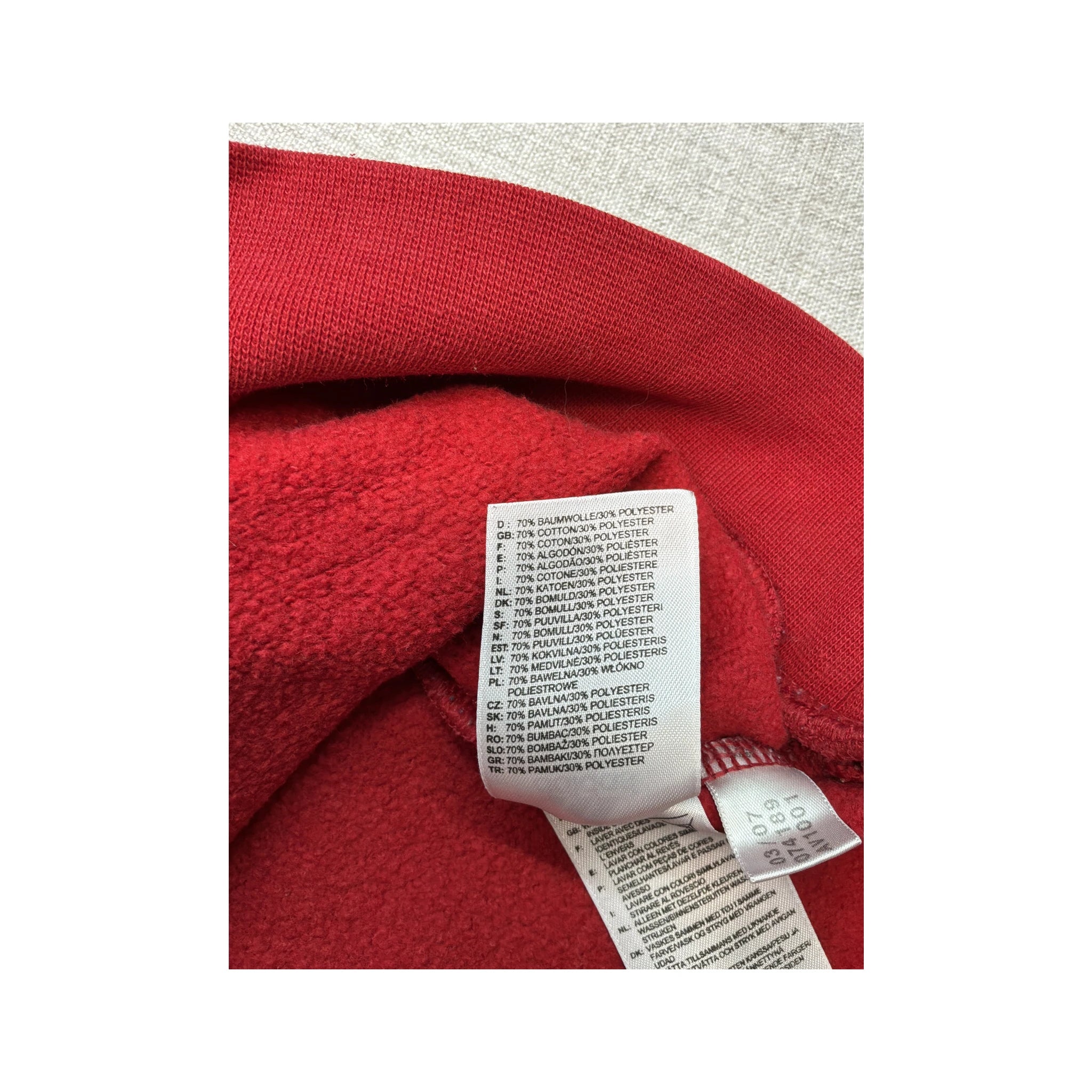 Camisola de gola Redonda adidas vintage vermelha em Mistura de algodão com Três riscas