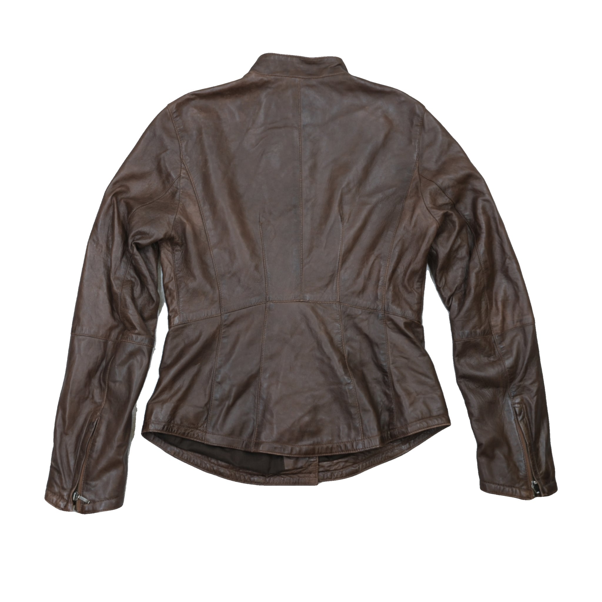 Edina Ronay London Brown Leather Double-Breasted Jacket (L/UK14)