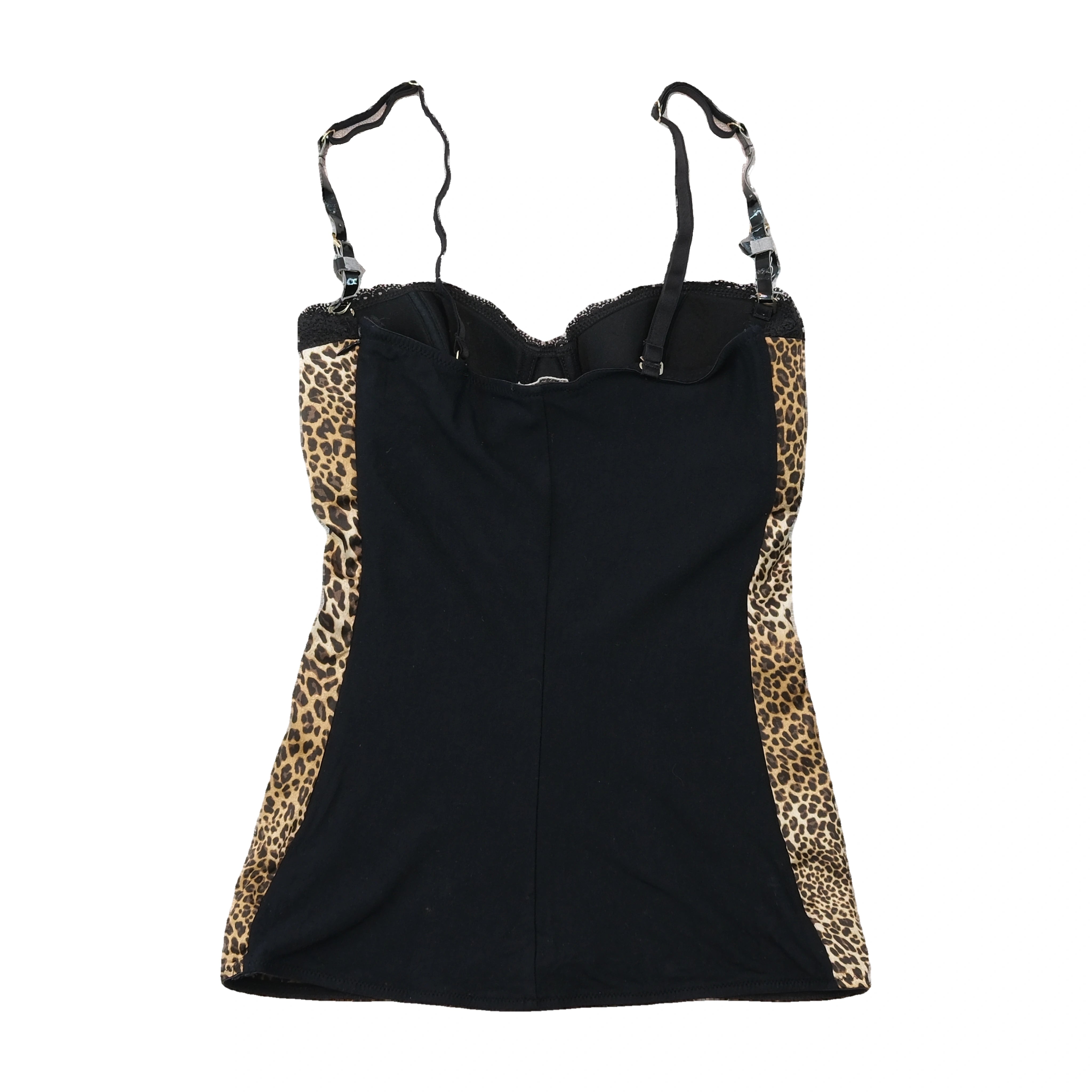 Leopard Print Lace Trim Cami Tank Top