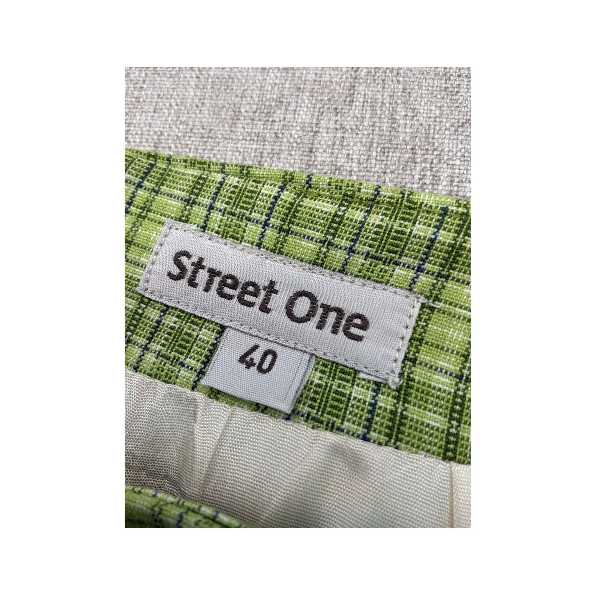 Street One Green Plaid Mini Skirt