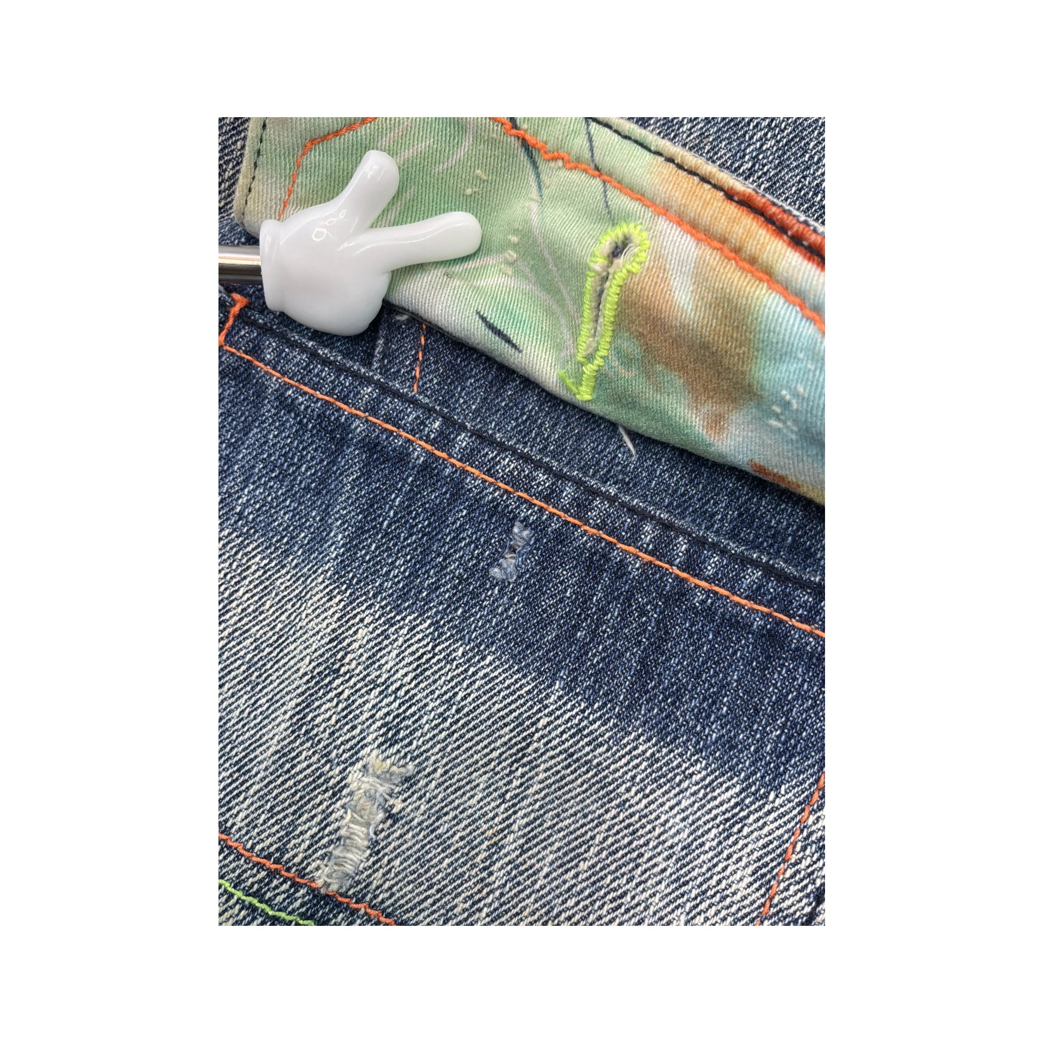 Last Girl Distressed Denim Mini Skirt