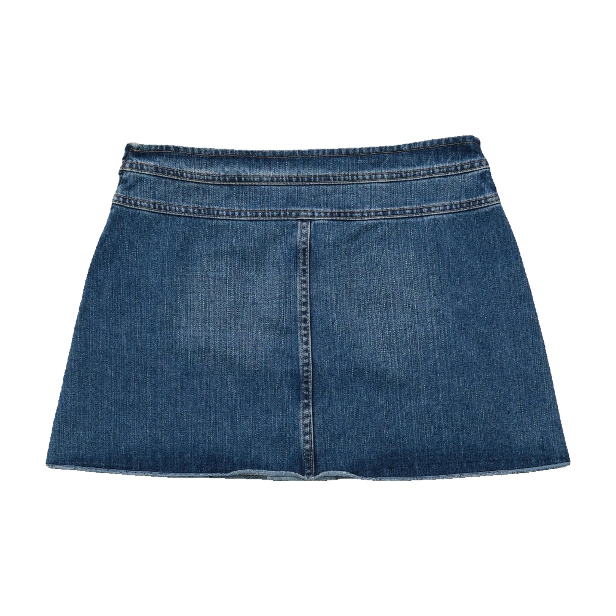 United Colors of Benetton Pleated Cotton Denim Mini Skirt