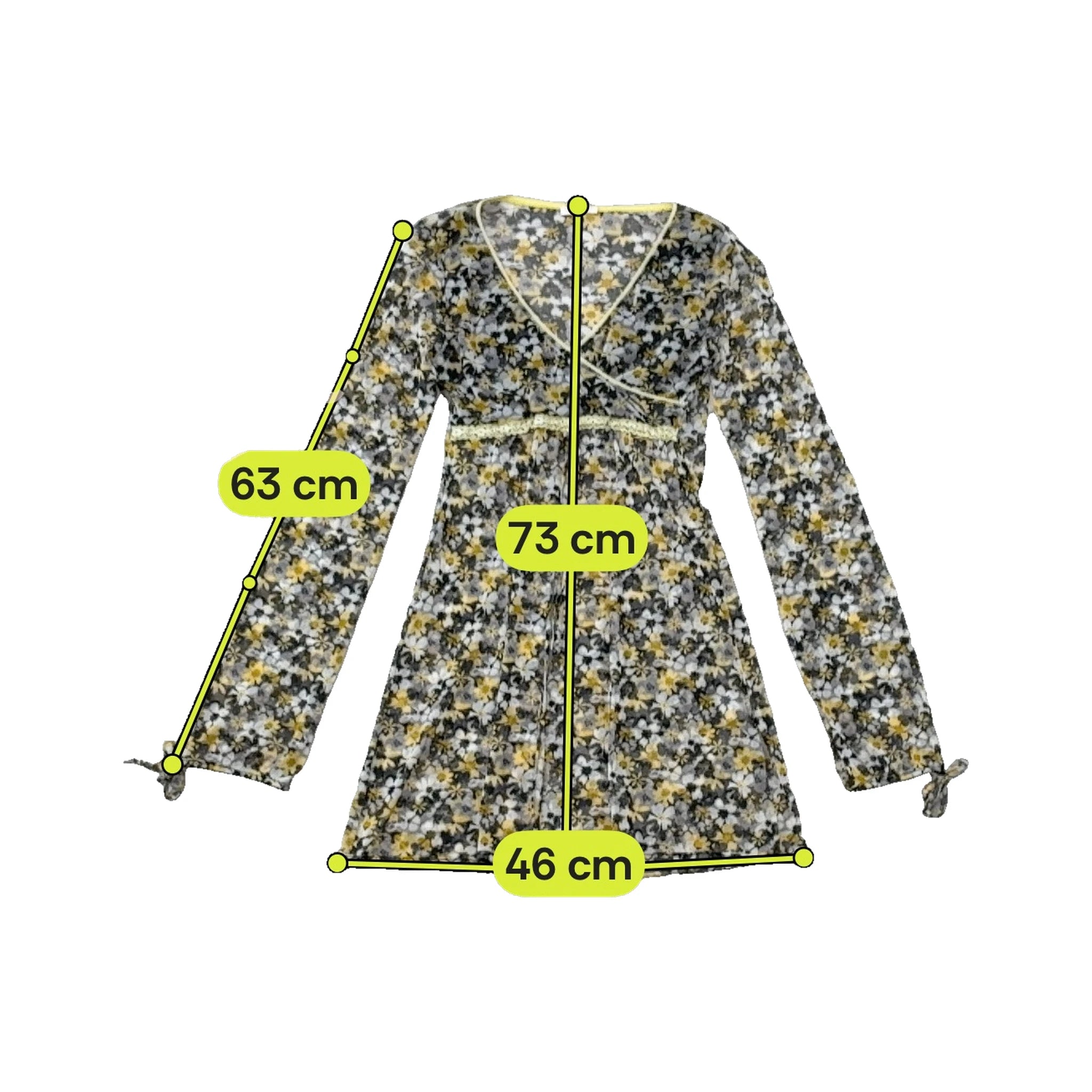 Made in Italy Floral Mesh Wrap Style Dress