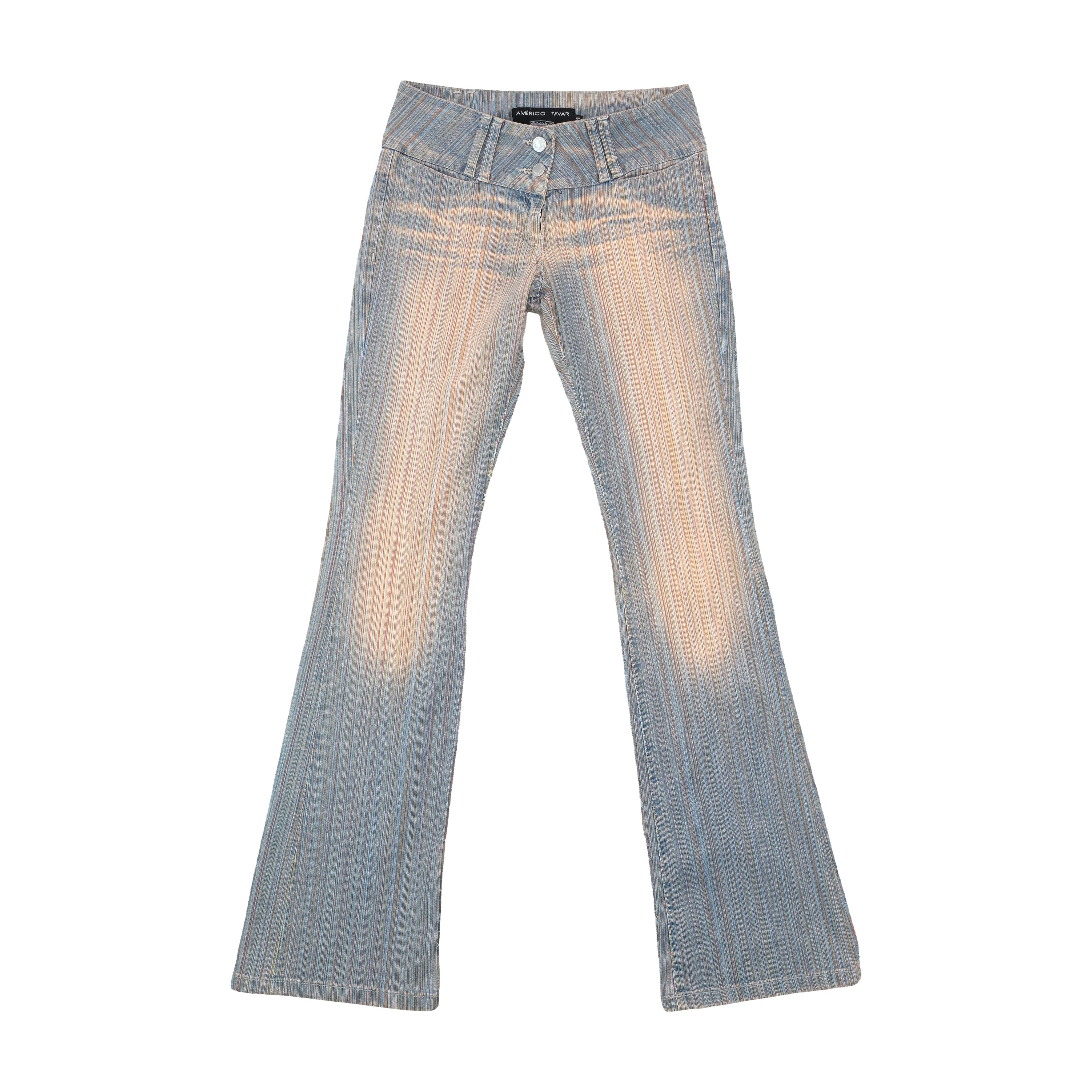 Americo Tavar Striped Flared Jeans