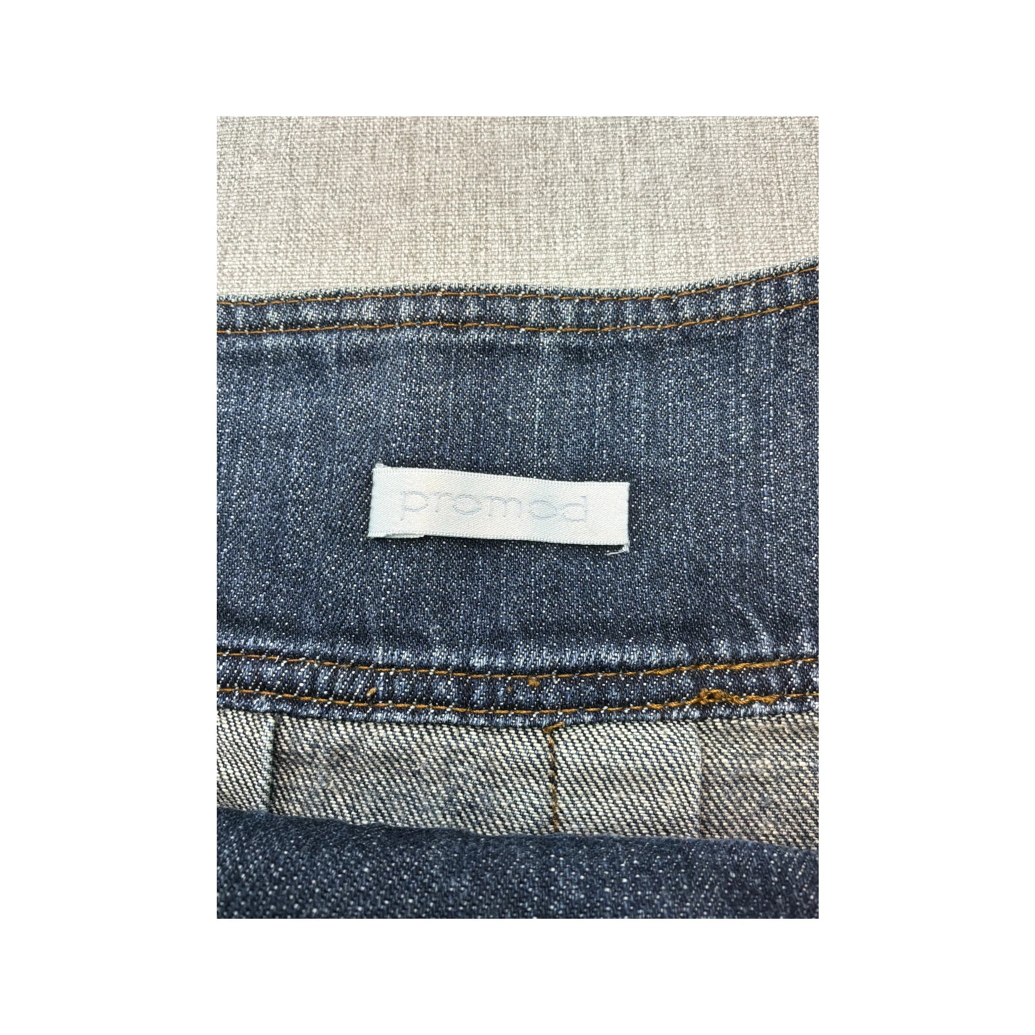 Promod Embellished Pleated Cotton Denim Skirt