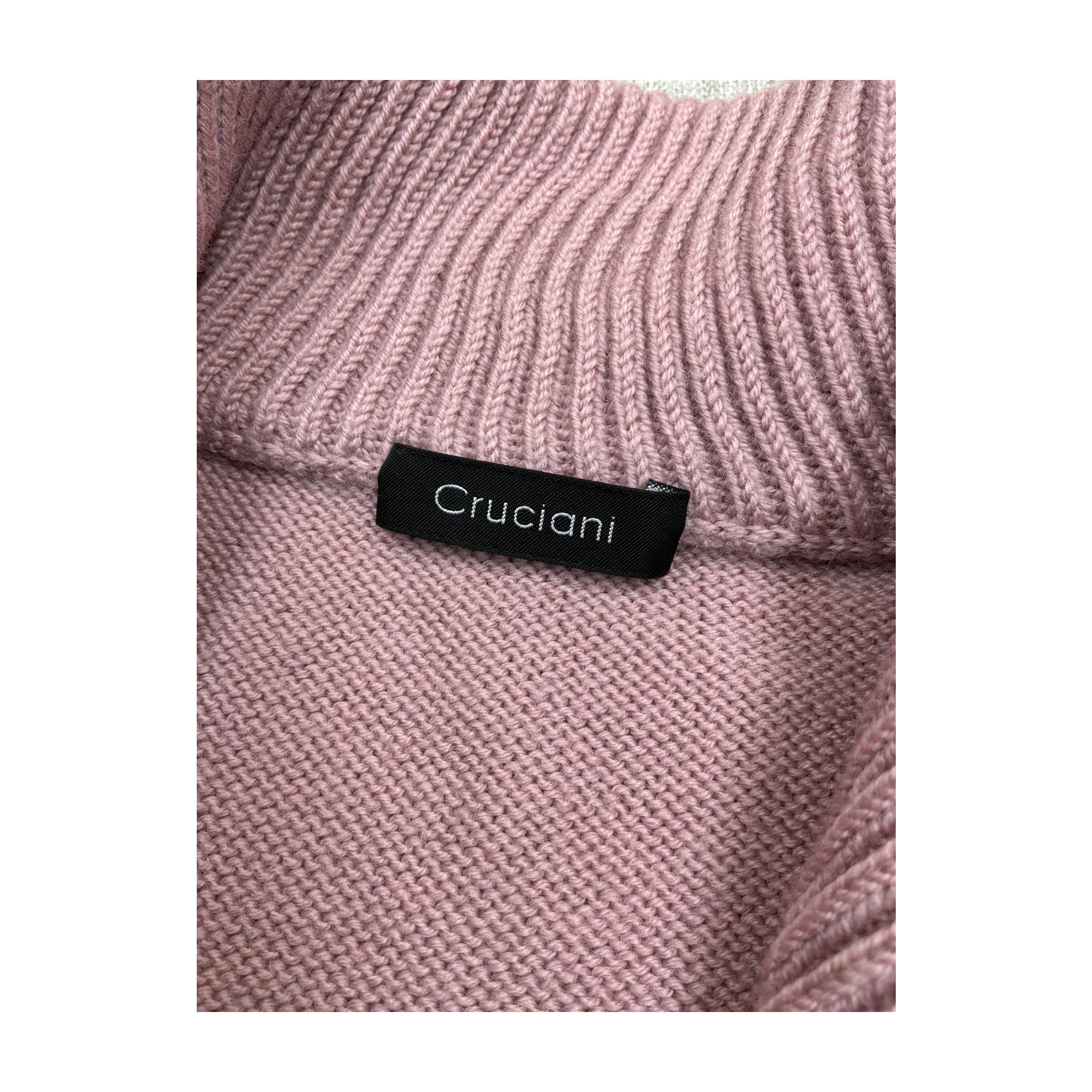 Pink Wool Zip Sweater
