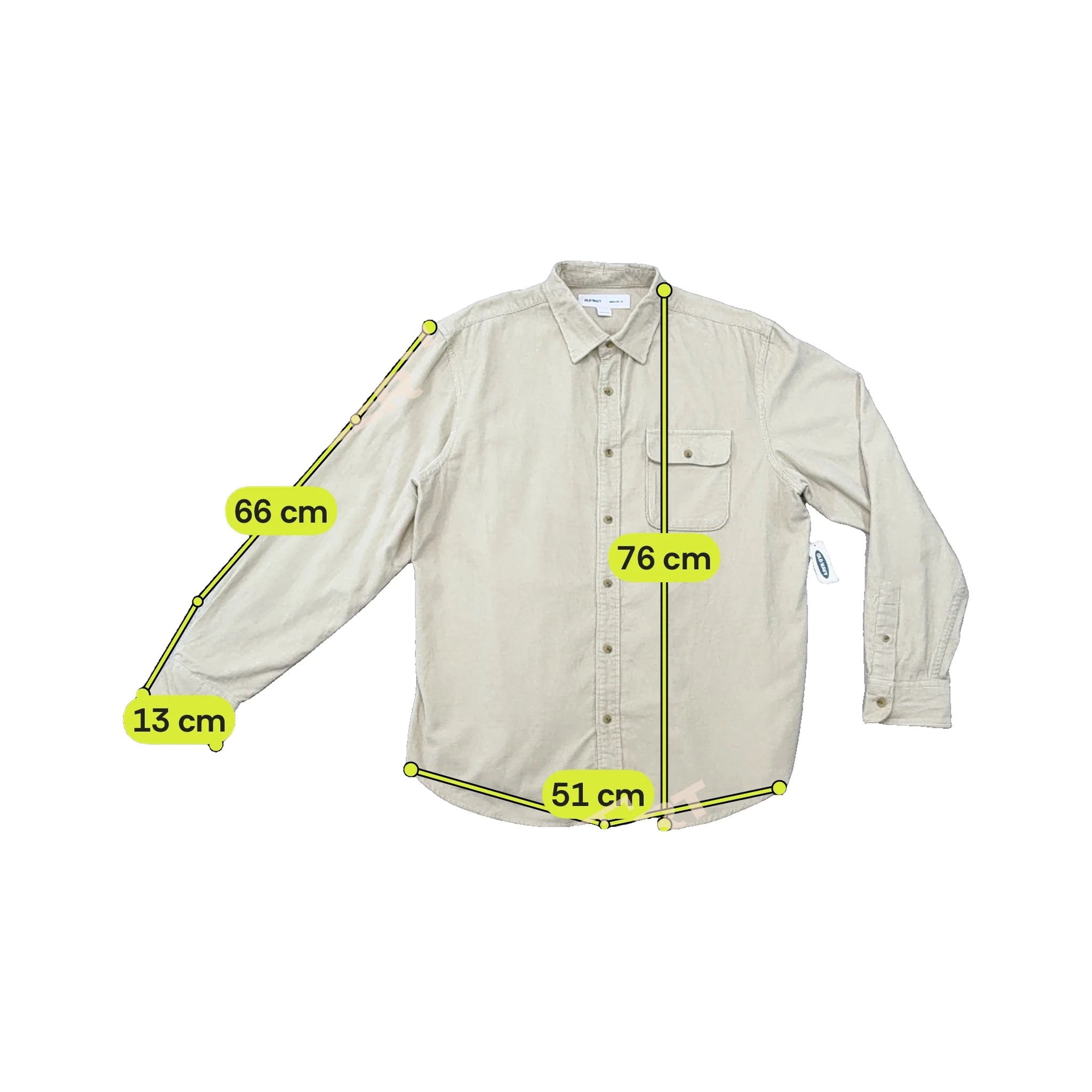 Old Navy Beige Cotton Corduroy Button-Up Shirt