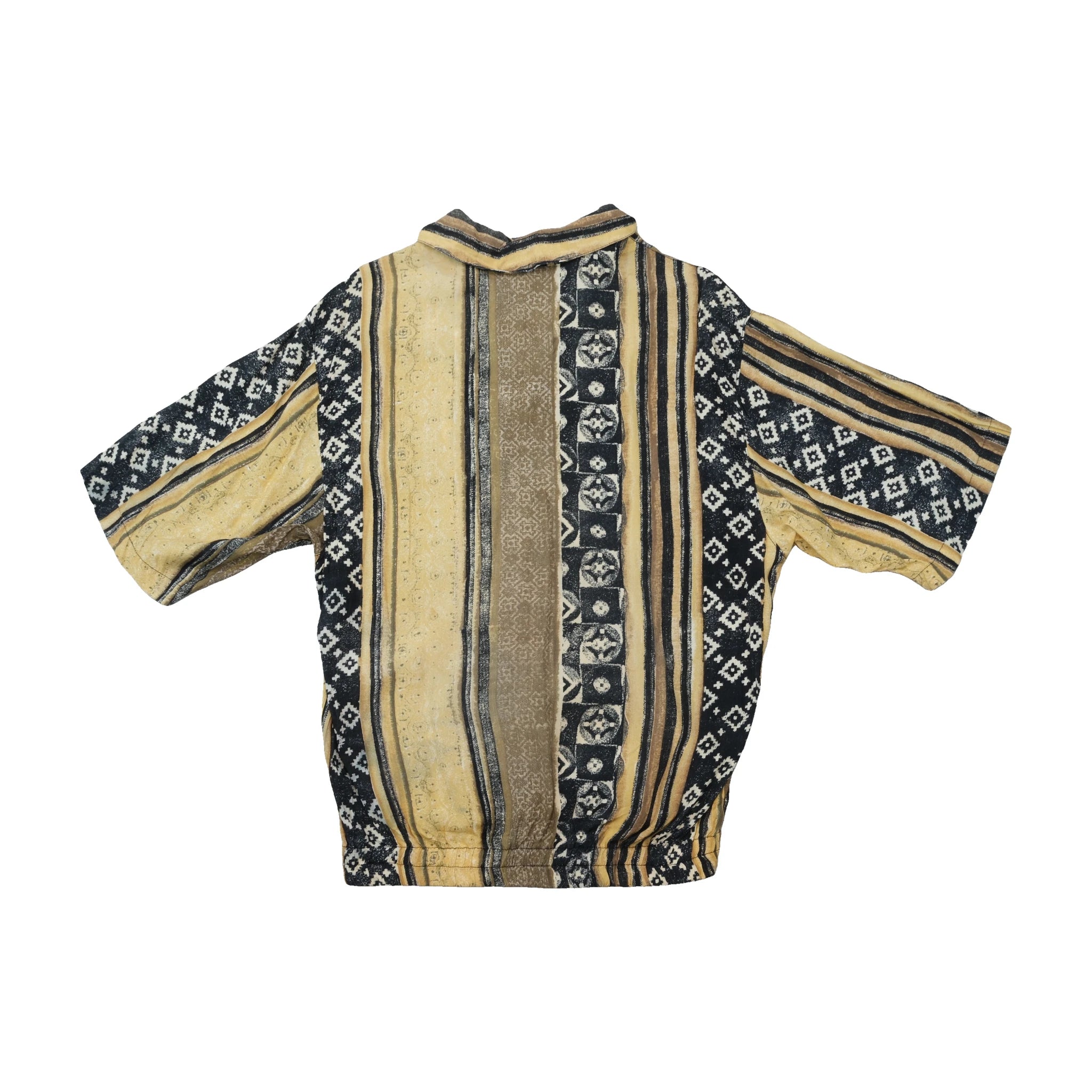 Professione Uomo Vintage Geometric Stripe Snap Front Shirt