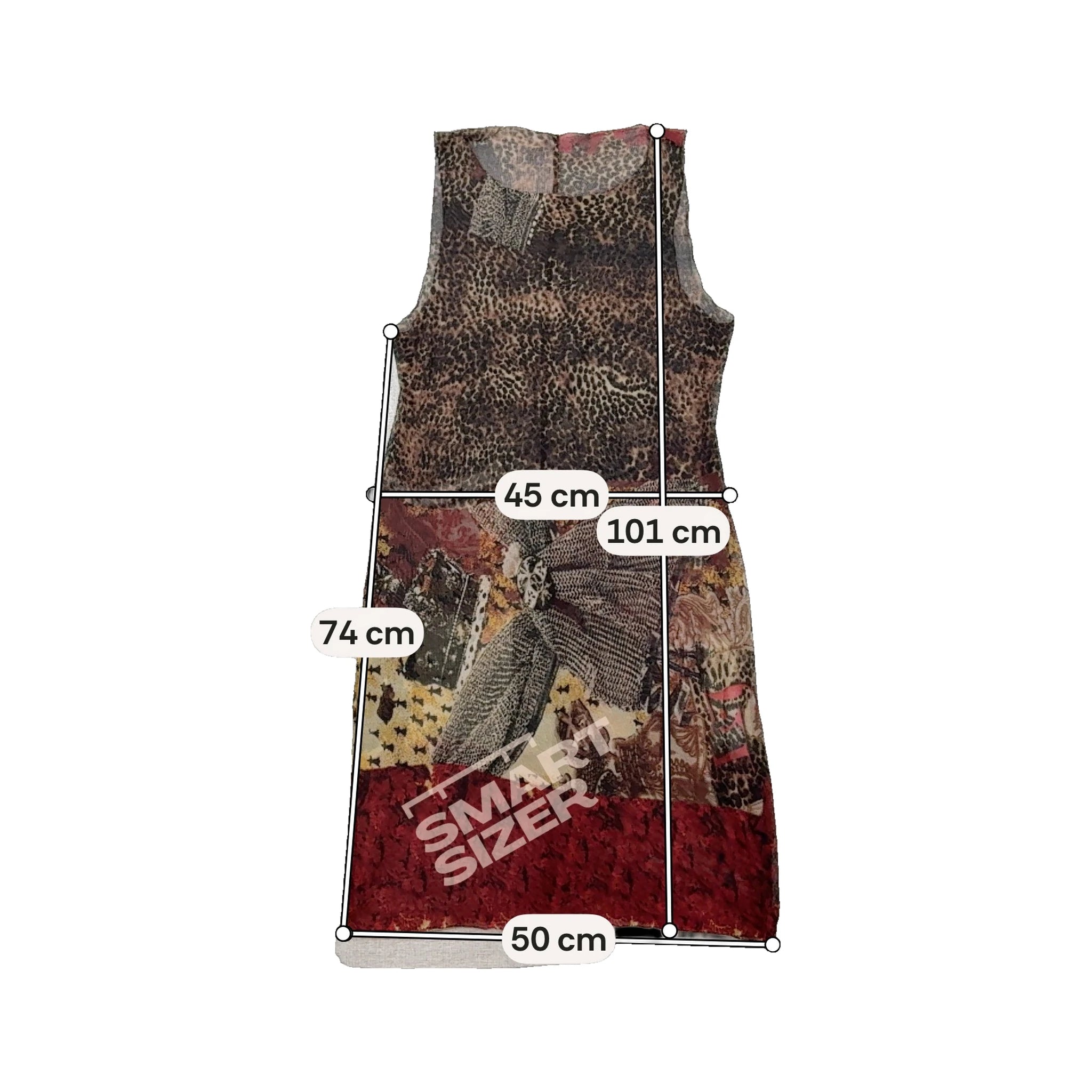 Sleeveless Leopard Print Patchwork Midi Dress
