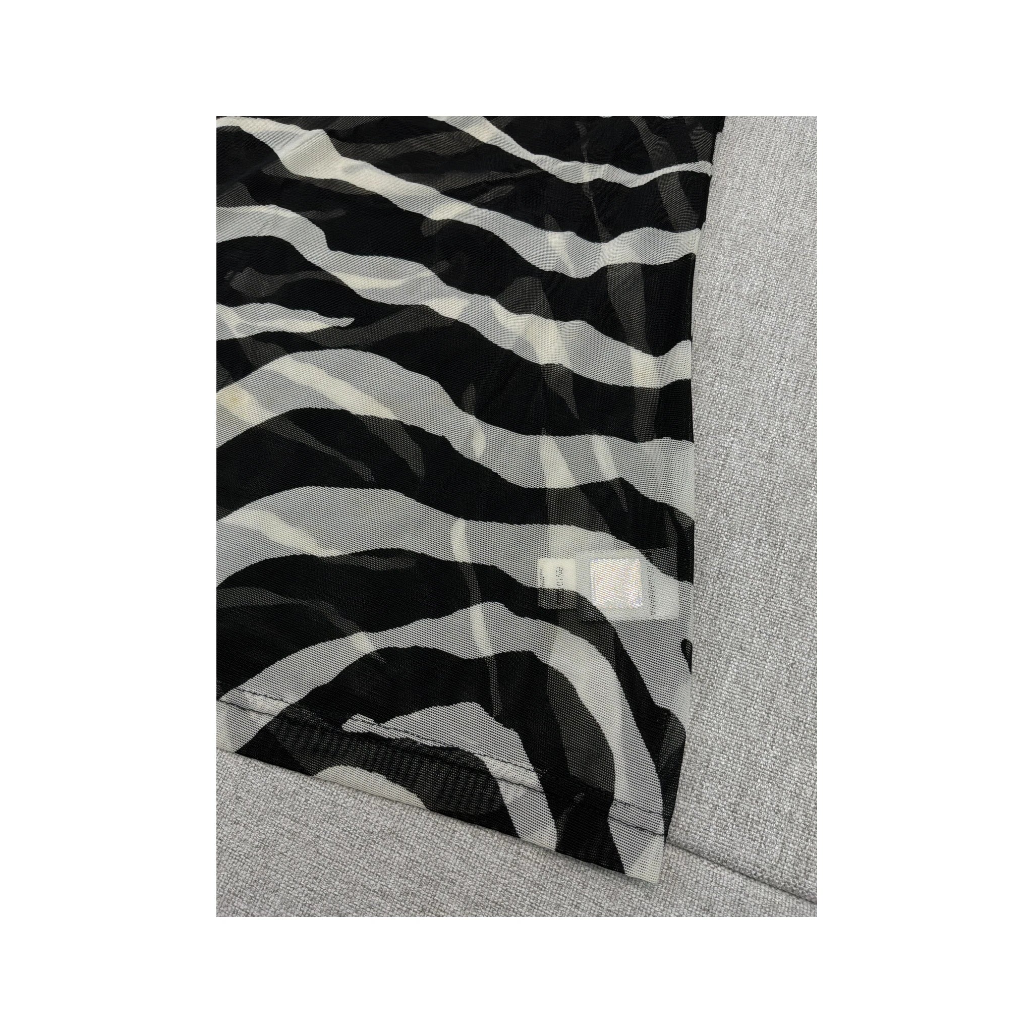 Dolce & Gabbana Zebra Print Sheer Mesh Tank Top