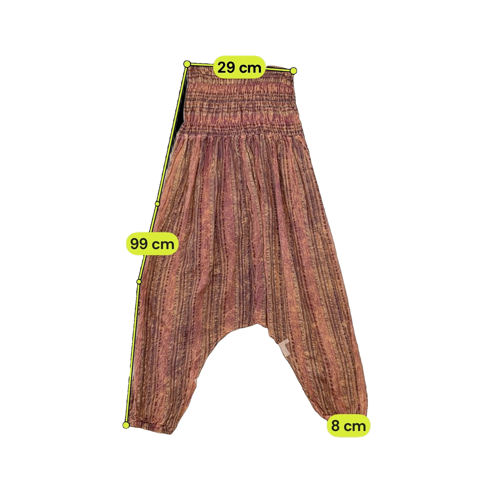 Hippy Textured Striped Harem Pants