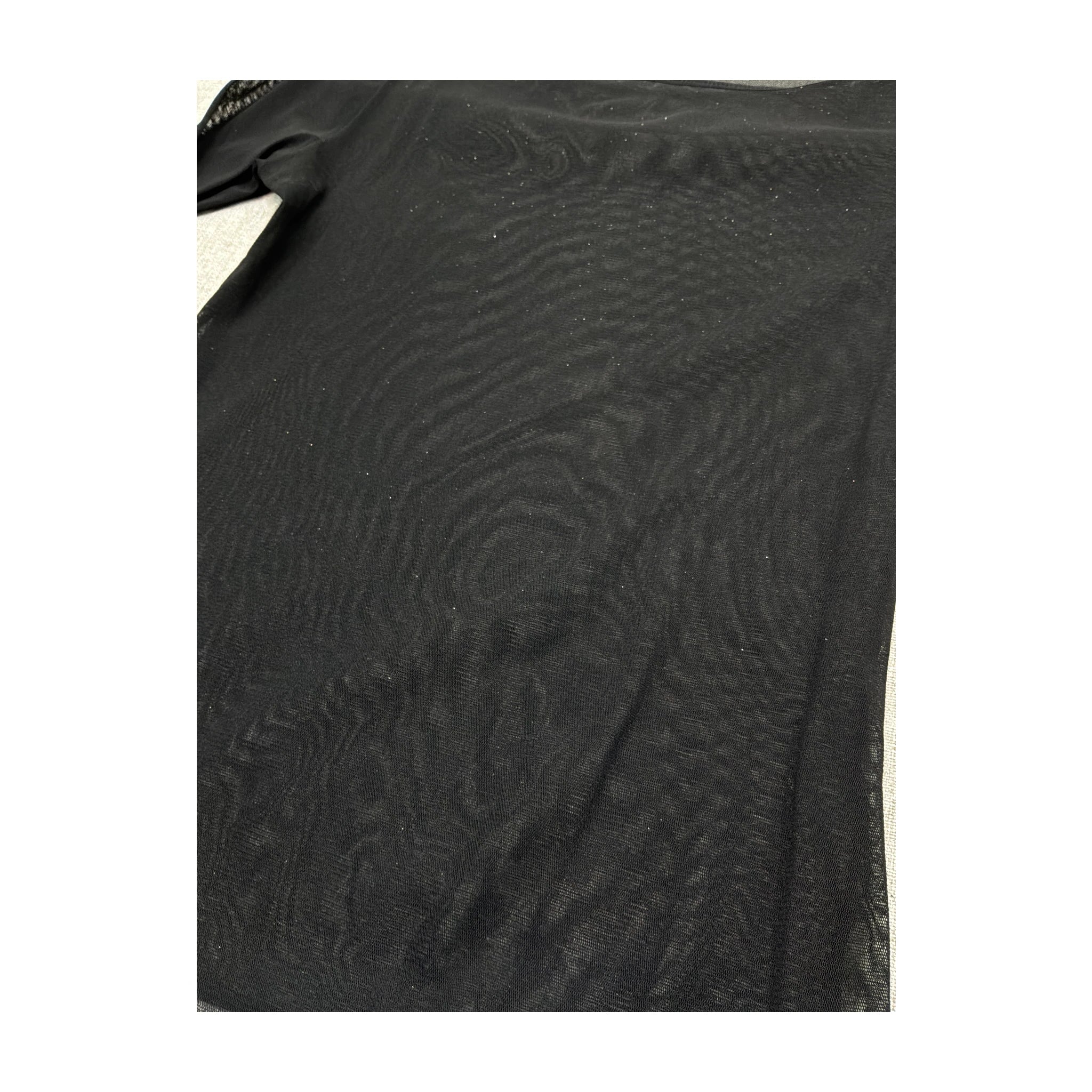Transparent Black Glittery Top