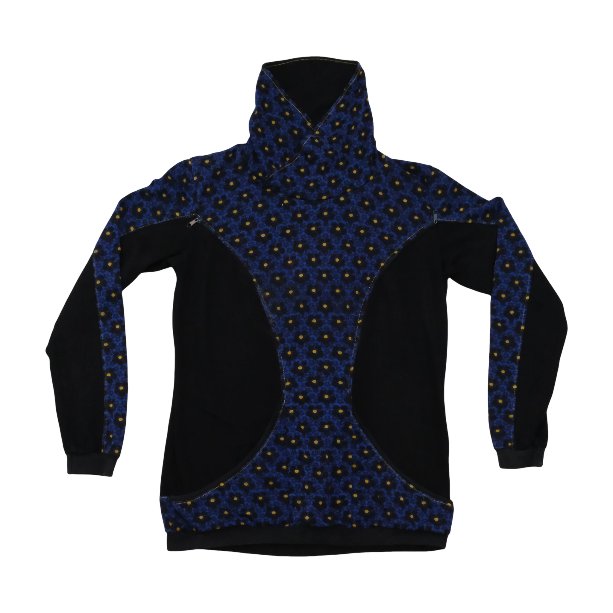 Vintage Floral Panel Funnel Neck Fleece