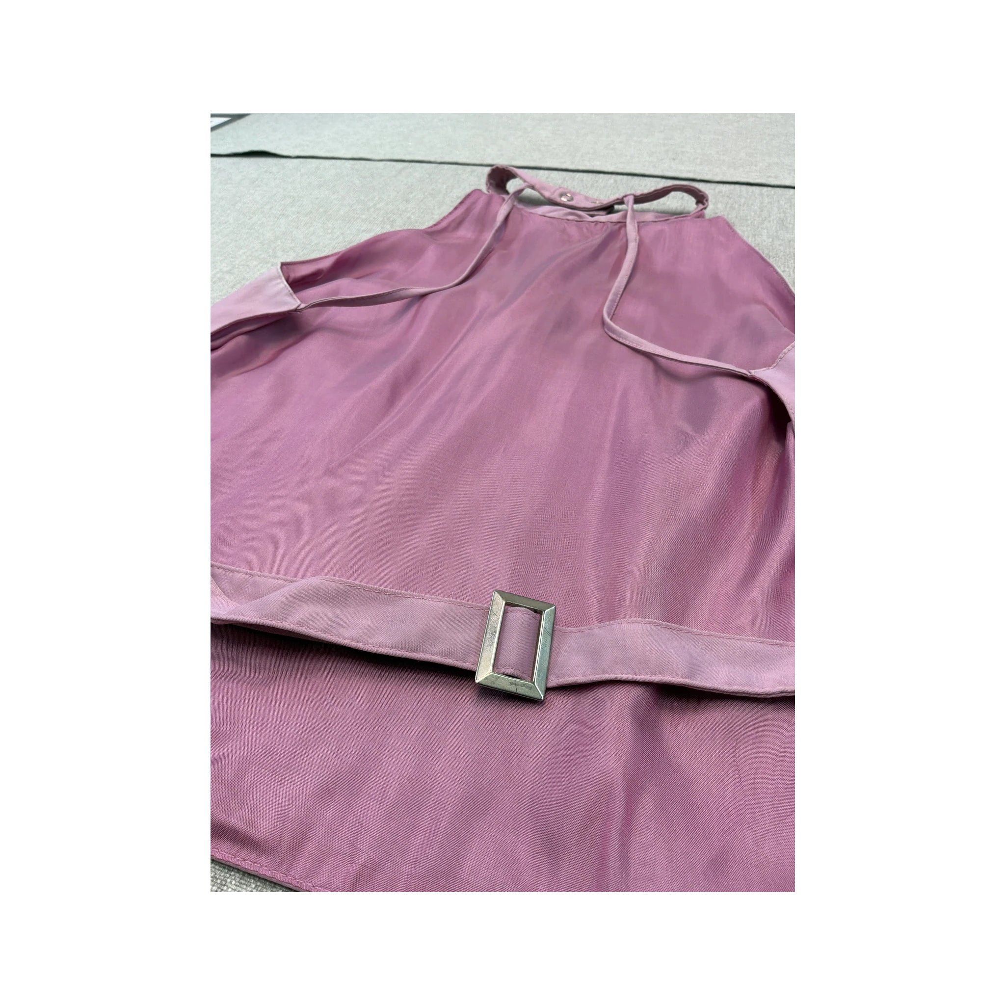 Vintage Pink Halter Snap Neck Tie Back Blouse